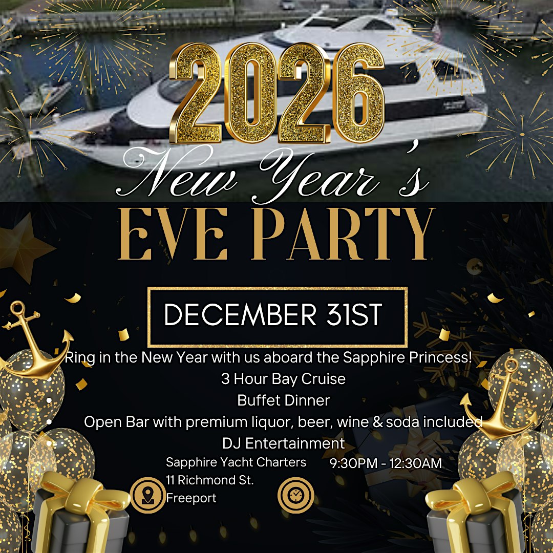 New Years Eve Yacht Party at Sapphire Yacht Charters – Freeport, NY