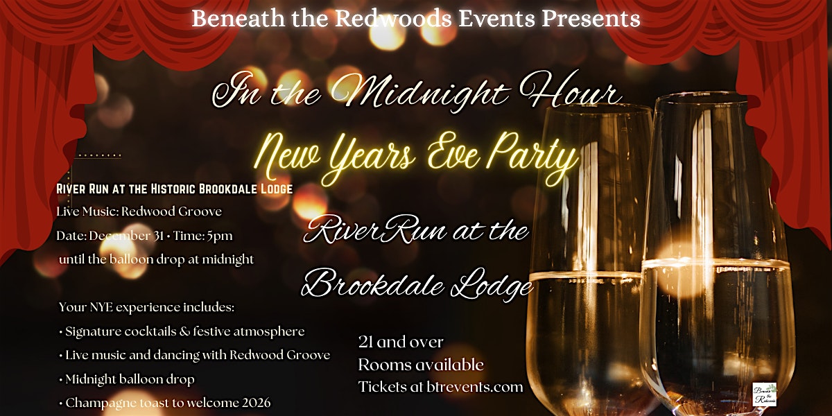 New Years Eve Party: In the Midnight Hour at Brookdale Lodge – Brookdale, CA