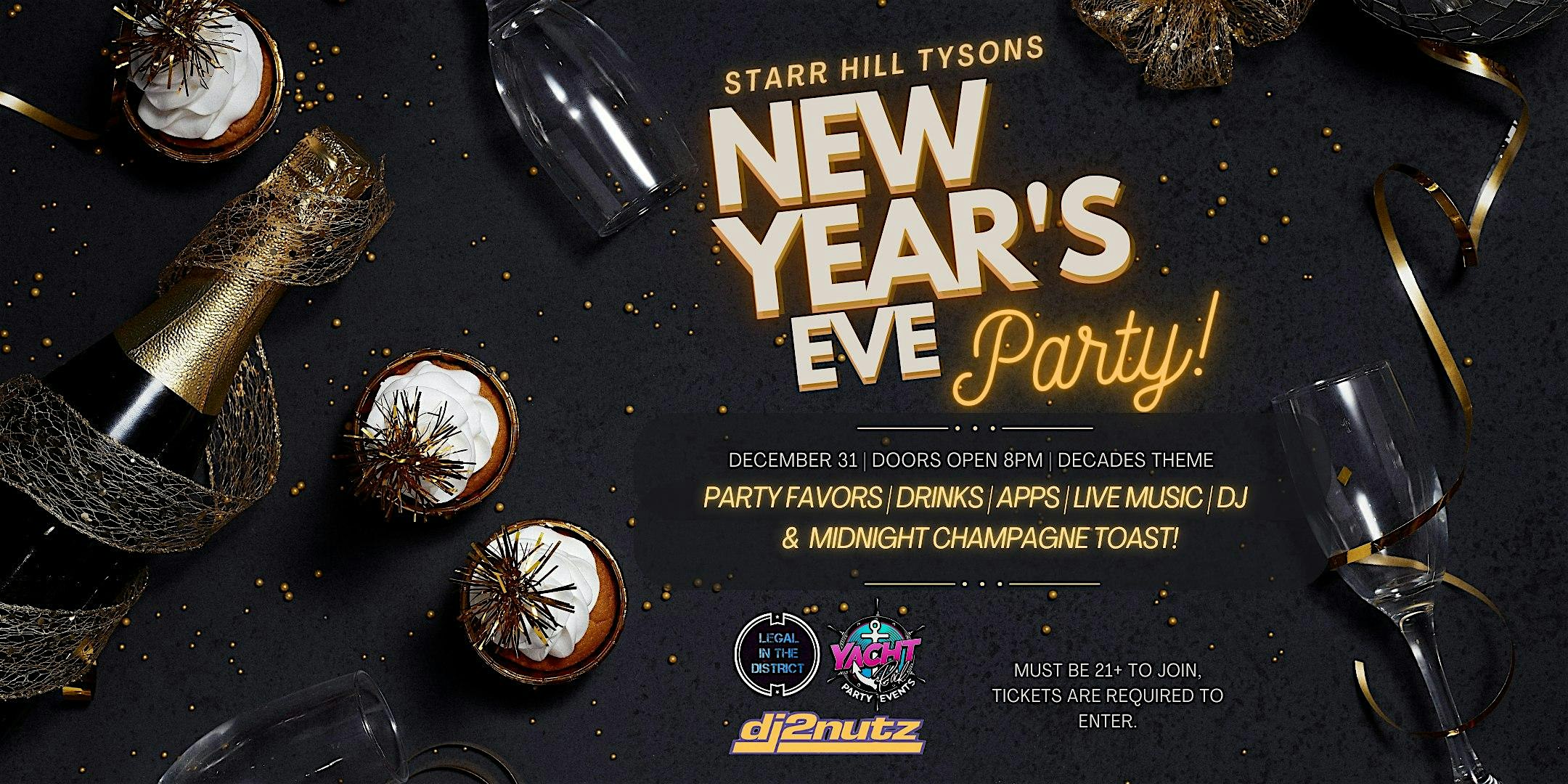 New Years Eve Decades Party! at 7730 Capital One Tower Rd – Tysons, VA