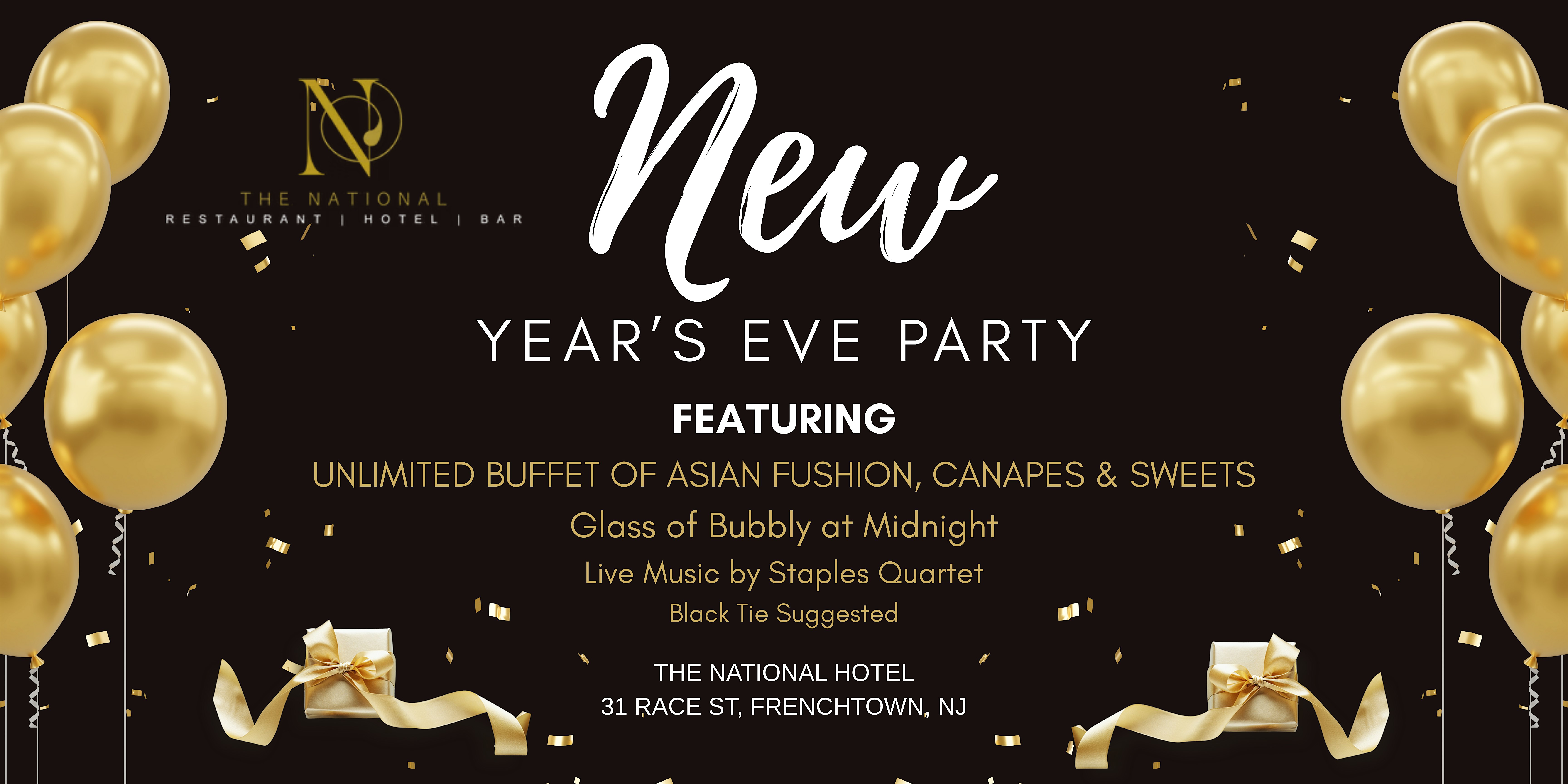 New Year’s Eve at The National Hotel, Frenchtown at The National Hotel – Frenchtown, NJ