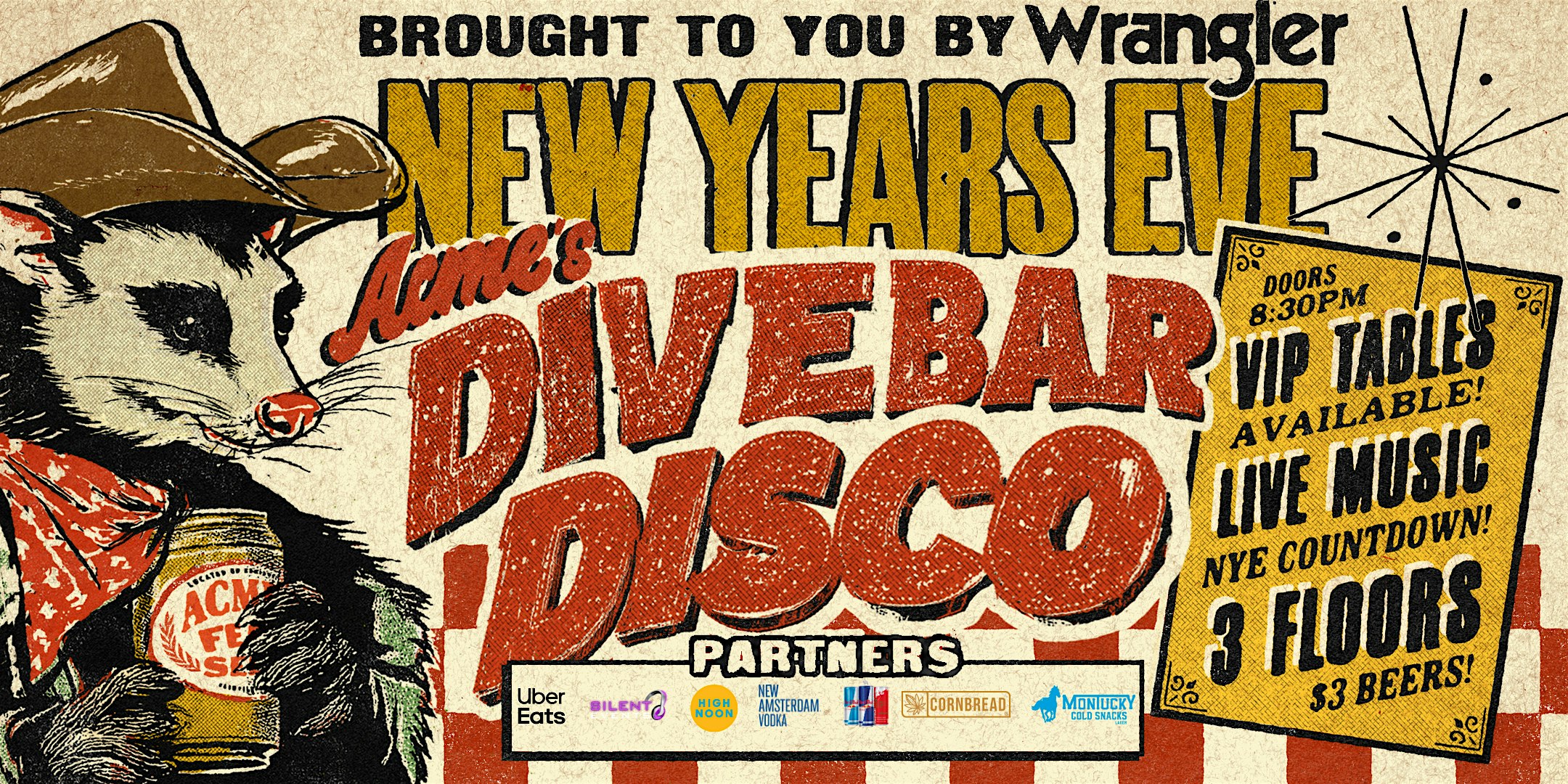 Acme’s Dive Bar Disco NYE 2026 Party – Downtown Nashville at Acme Feed & Seed – Nashville, TN