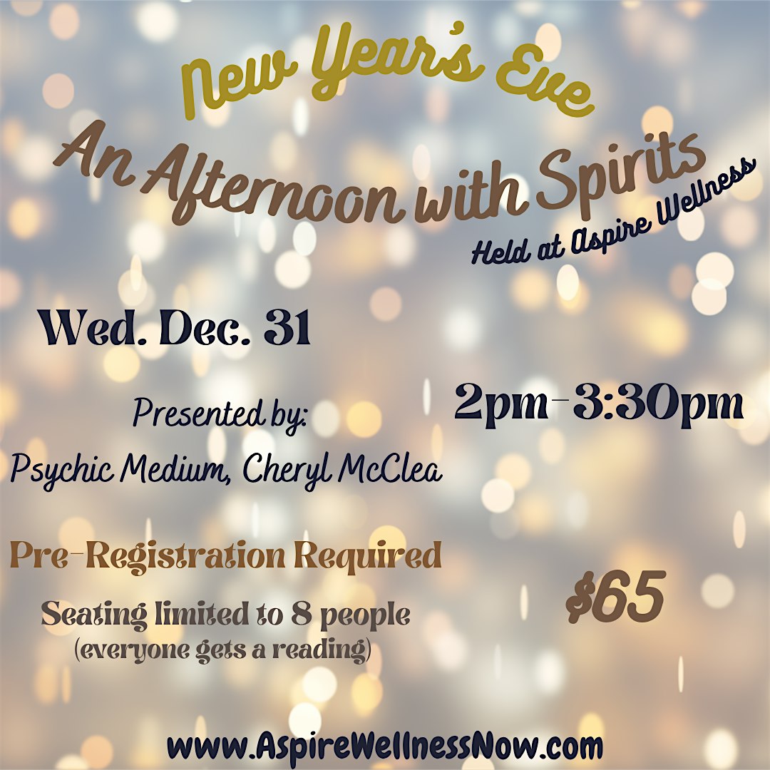 An Afternoon with Spirits: New Year’s Eve Medium Event at Aspire Wellness – Newark, DE