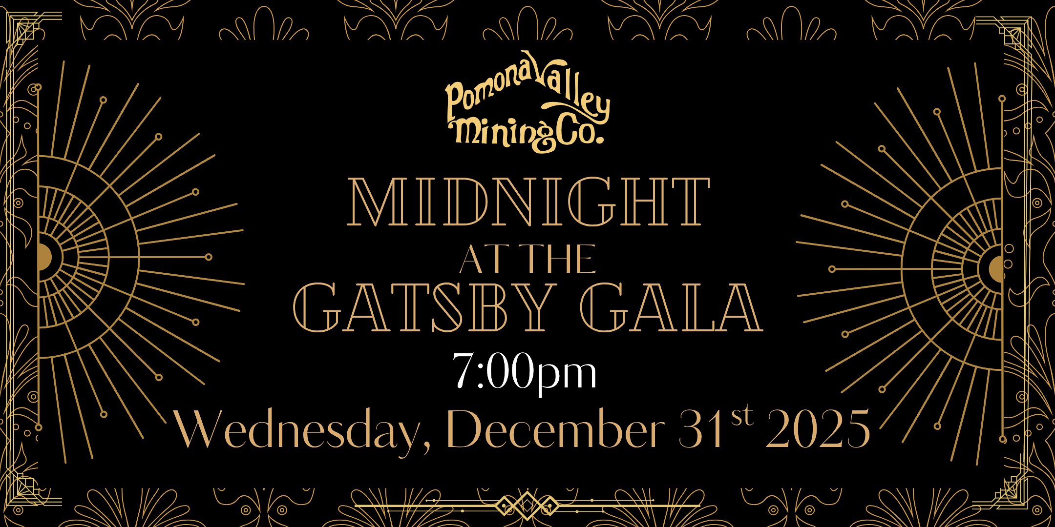 New Year’s Eve at Pomona Valley Mining Co: Midnight at the Gatsby Gala at Pomona Valley Mining Co – Pomona, CA