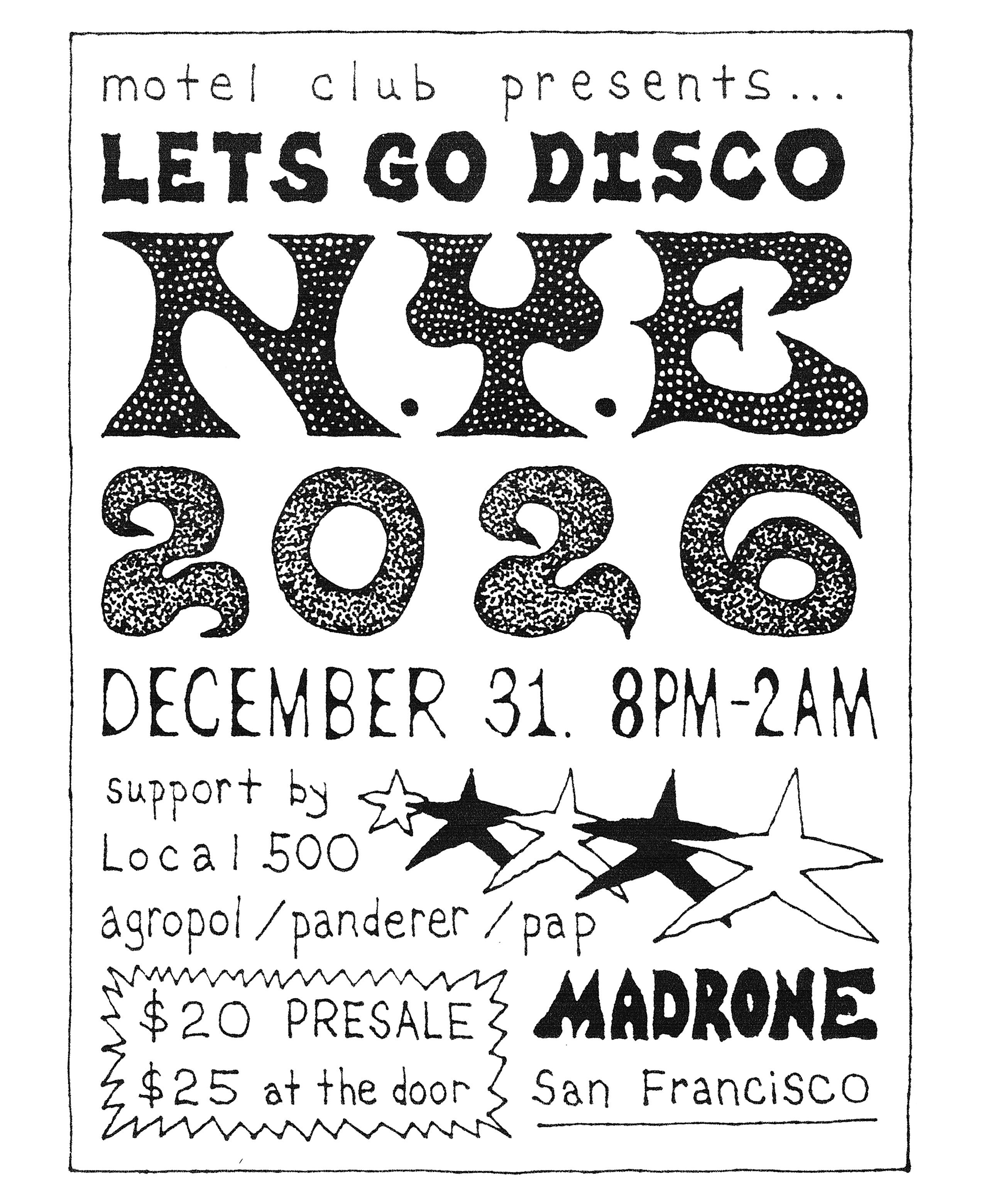 NEW YEAR’S EVE 2026 Let’s Go Disco @ MADRONE ART BAR in San Francisco at Madrone Art Bar – San Francisco, CA