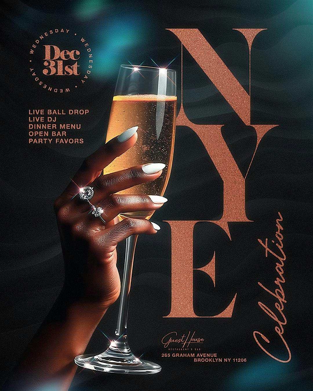 New Years Eve 2026: Luxury Dinner & Countdown Party – Brooklyn, NY” at GuestHouse Restaurant & Bar – Brooklyn, NY