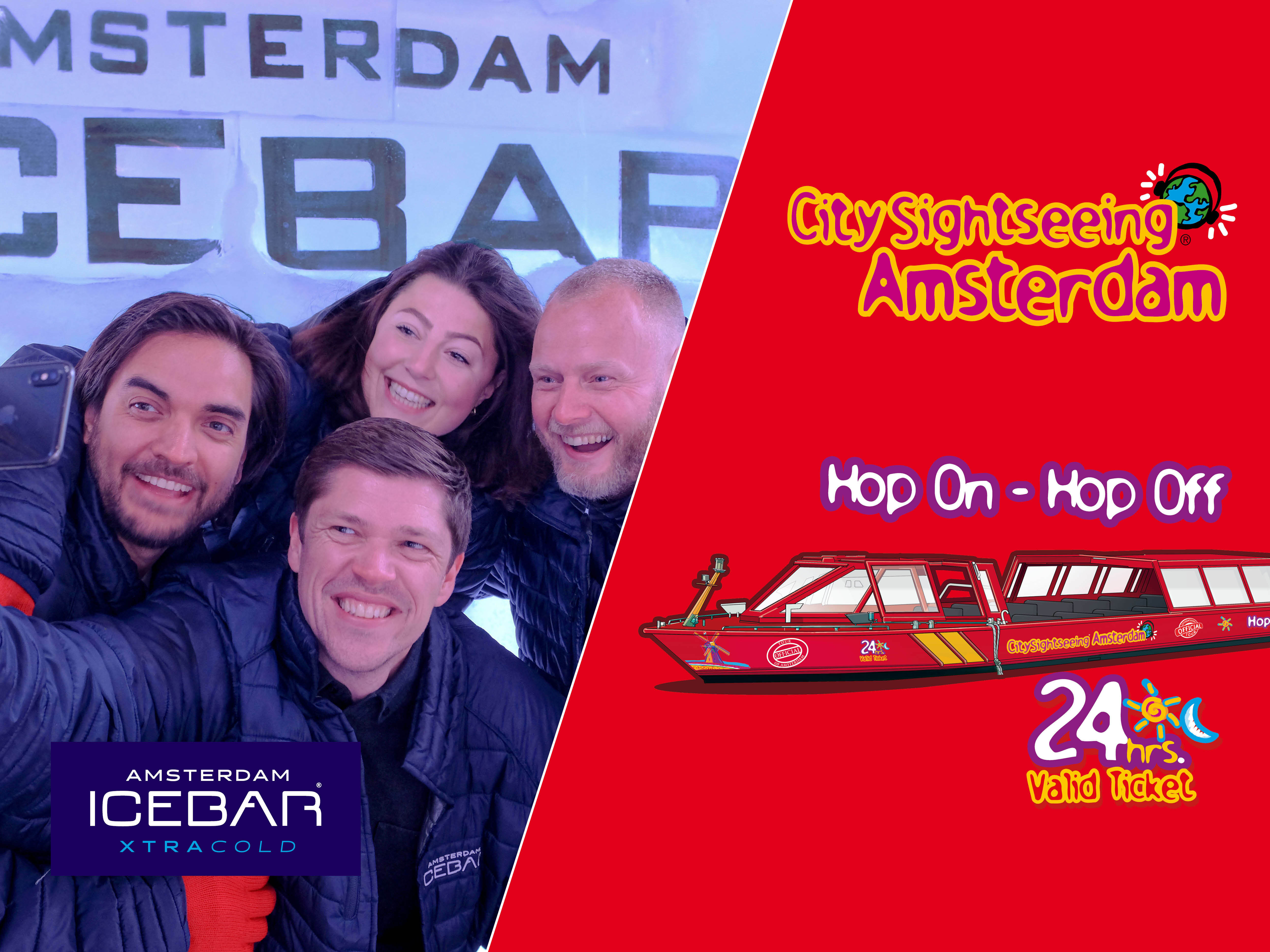 Amsterdam: 24-Hour Hop-On Hop-Off Boat and XtraCold Icebar – Amsterdam, Netherlands