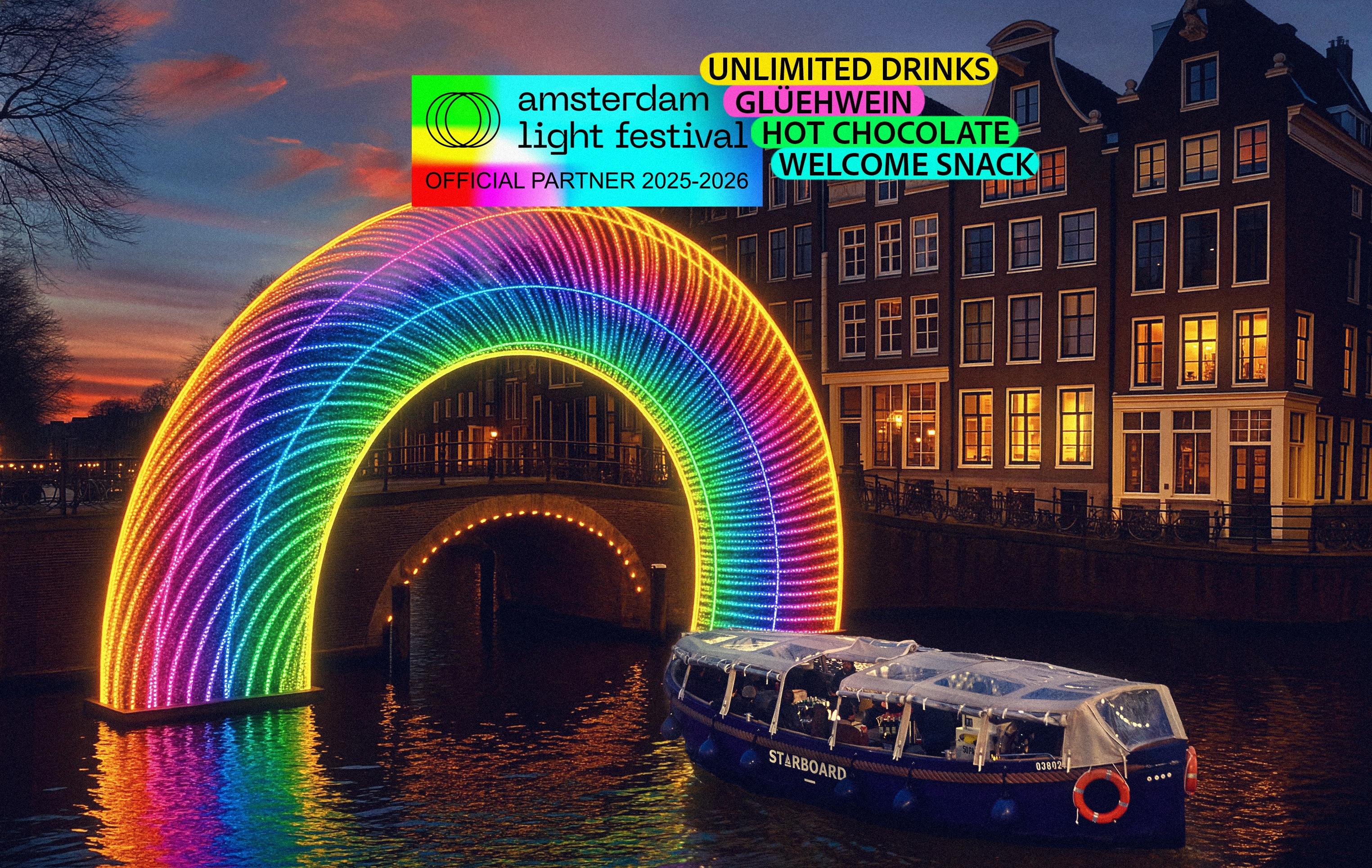 Amsterdam: Light Festival Boat with Unlimited Drinks & Snack – Amsterdam, Netherlands