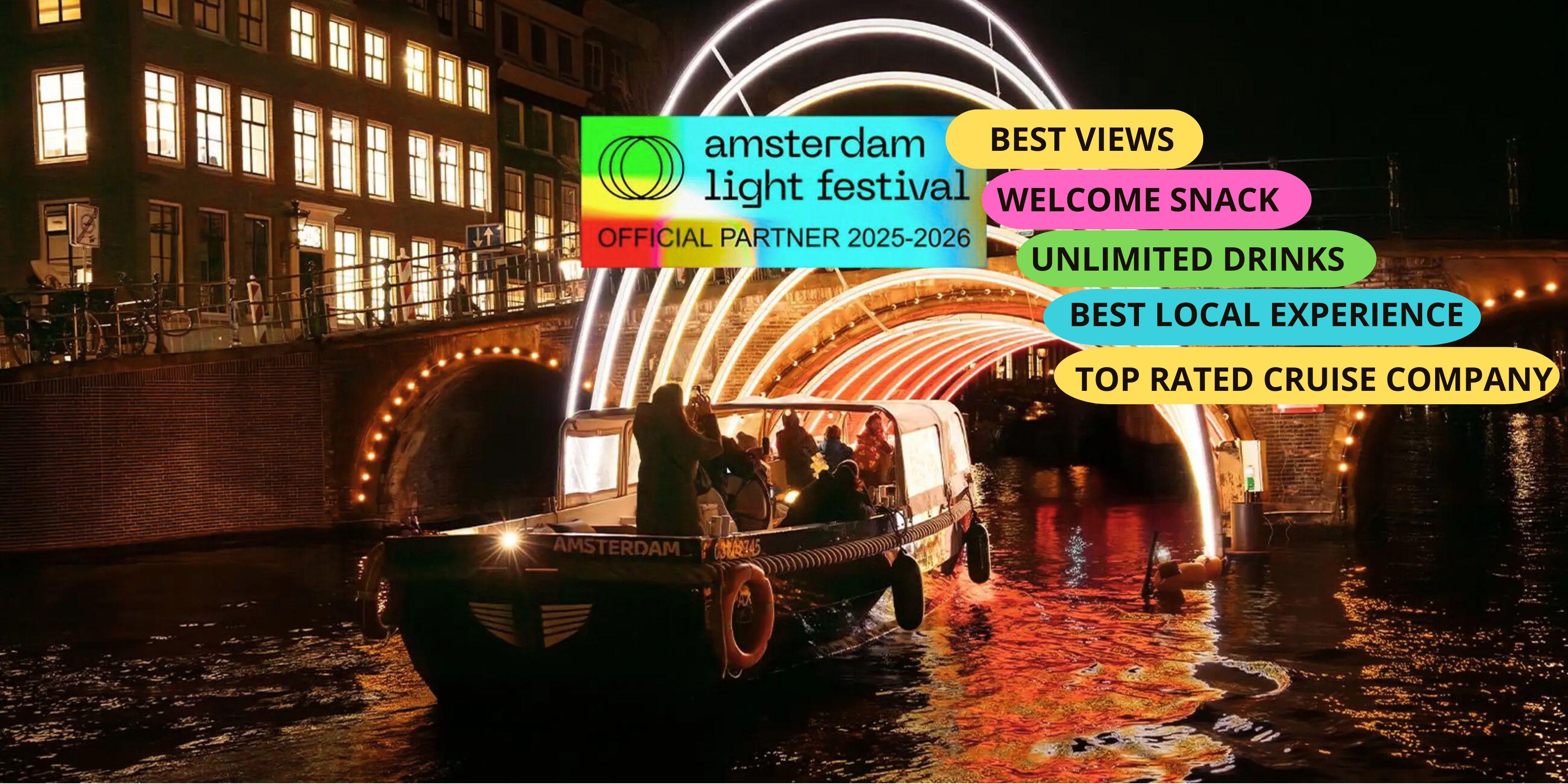 Amsterdam: Light Festival Boat+Unlimit.Drinks & Snack Option – Amsterdam, Netherlands