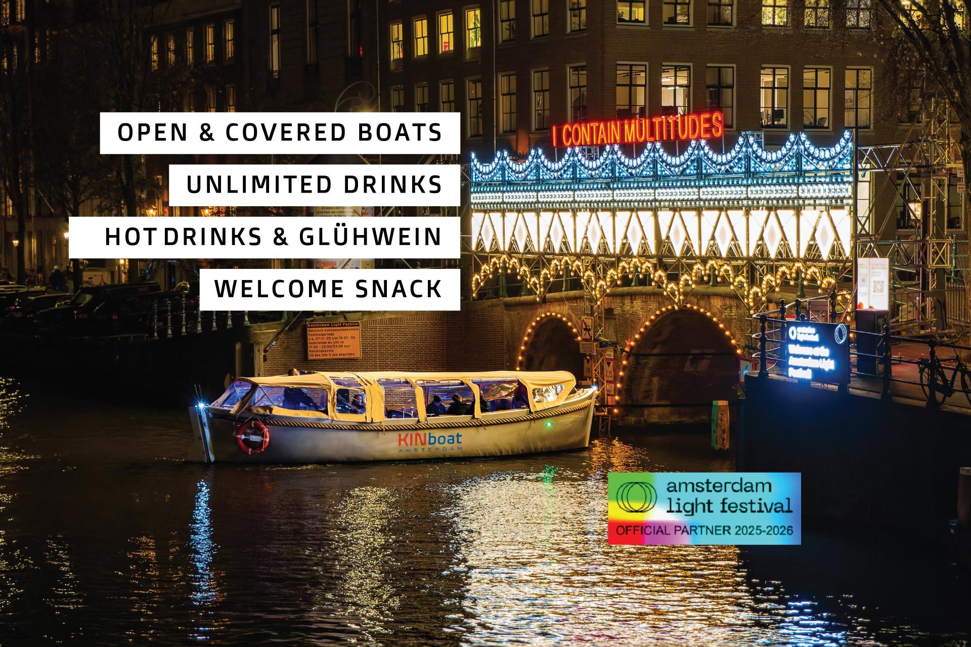 Amsterdam: Light Festival Canal Cruise w/Snack and Hot Drink – Amsterdam, Netherlands
