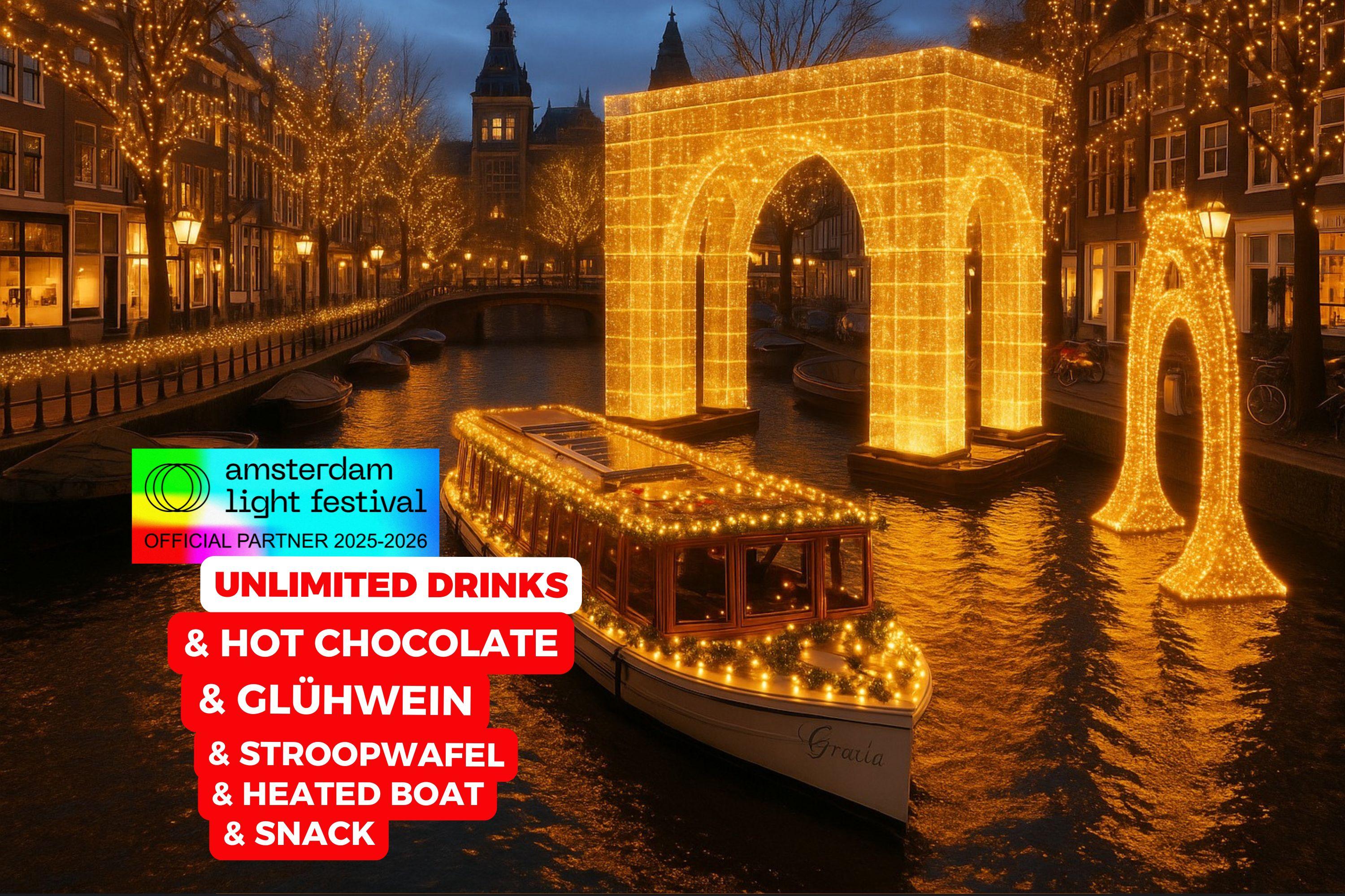 Amsterdam: Light Festival Heated Cruise + Unl Drinks & Snack – Amsterdam, Netherlands
