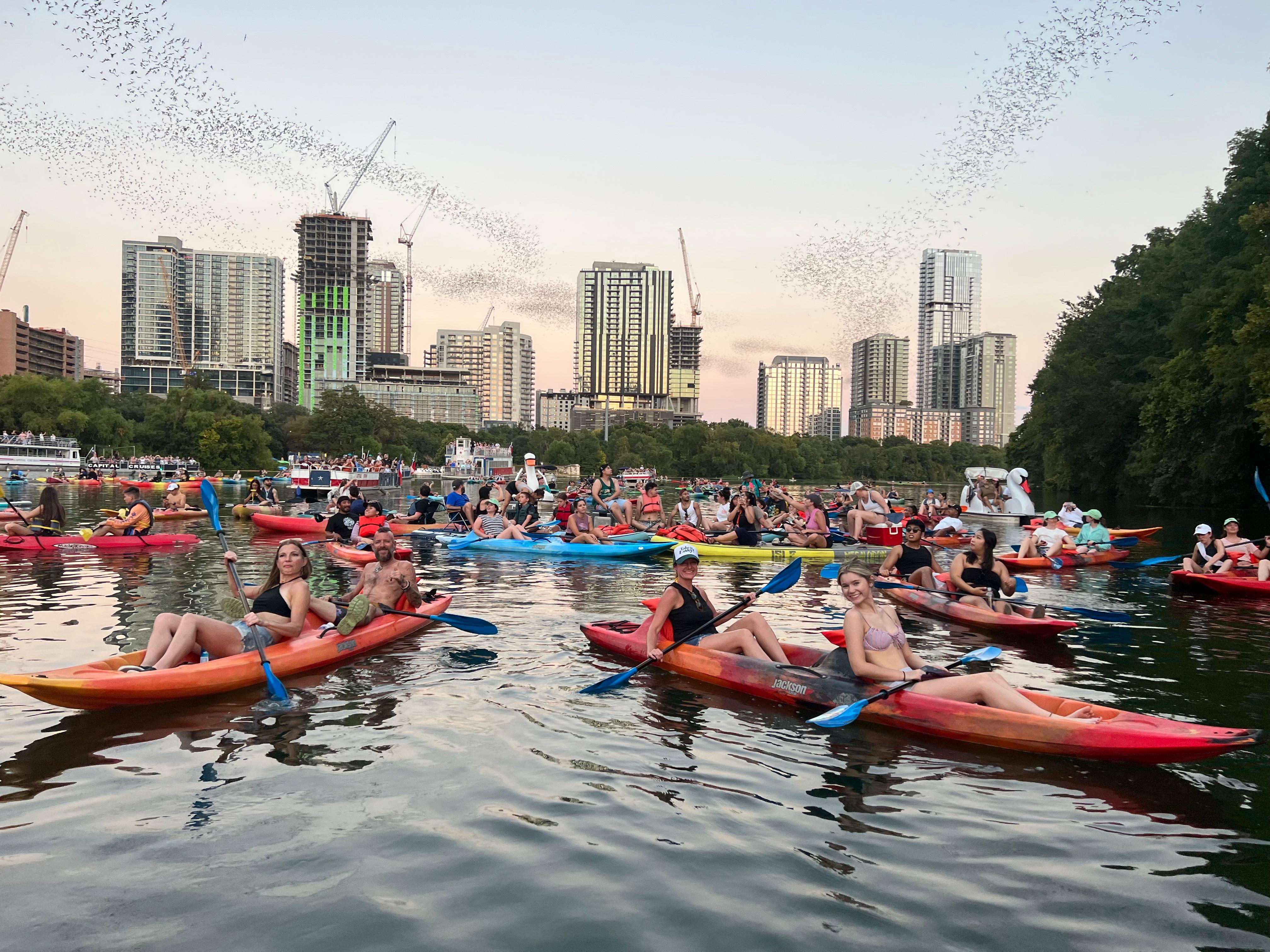 Austin: Giant Paddleboarding Tour Downtown at Sunset w/ Bats – Austin, Texas