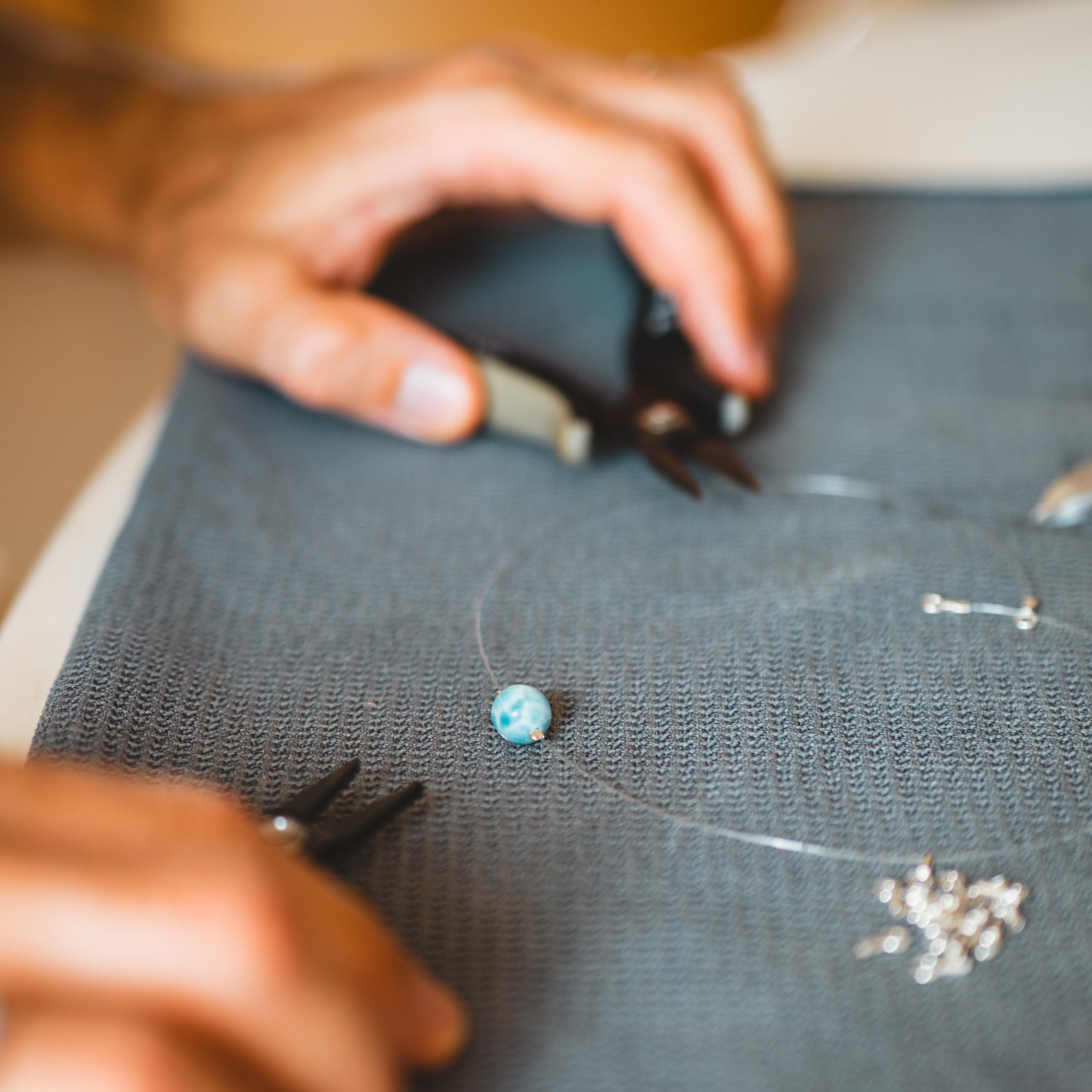 Bayahibe: Create your own Larimar stone jewelry – Bayahibe, Dominican Republic