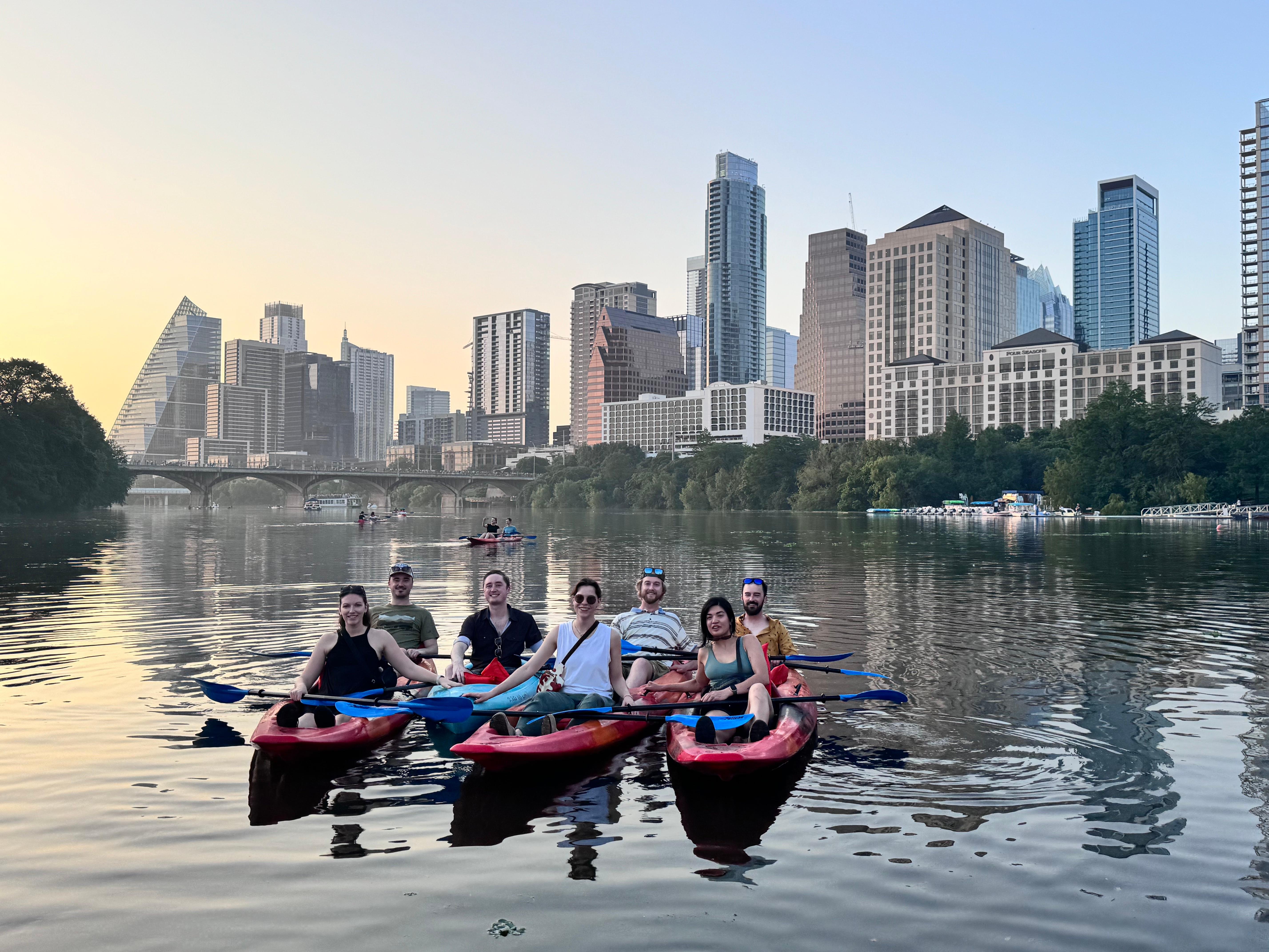 Downtown Sunset Tandem Kayak with 1.5M Bats – Austin, Texas