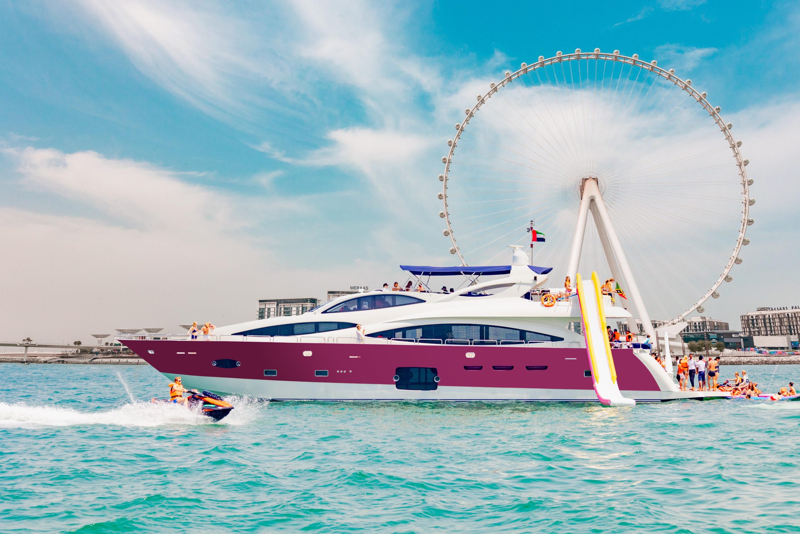 Dubai: Ride and Slide Yacht Cruise with BBQ Lunch and Drinks – Dubai, United Arab Emirates
