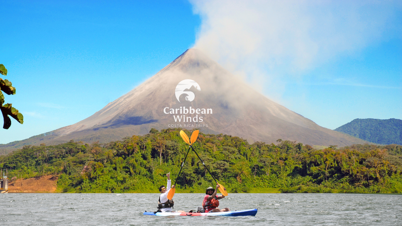 Enjoy the best Volcano view at our Kayak tour on Lake Arenal – Arenal Volcano National Park, Costa Rica