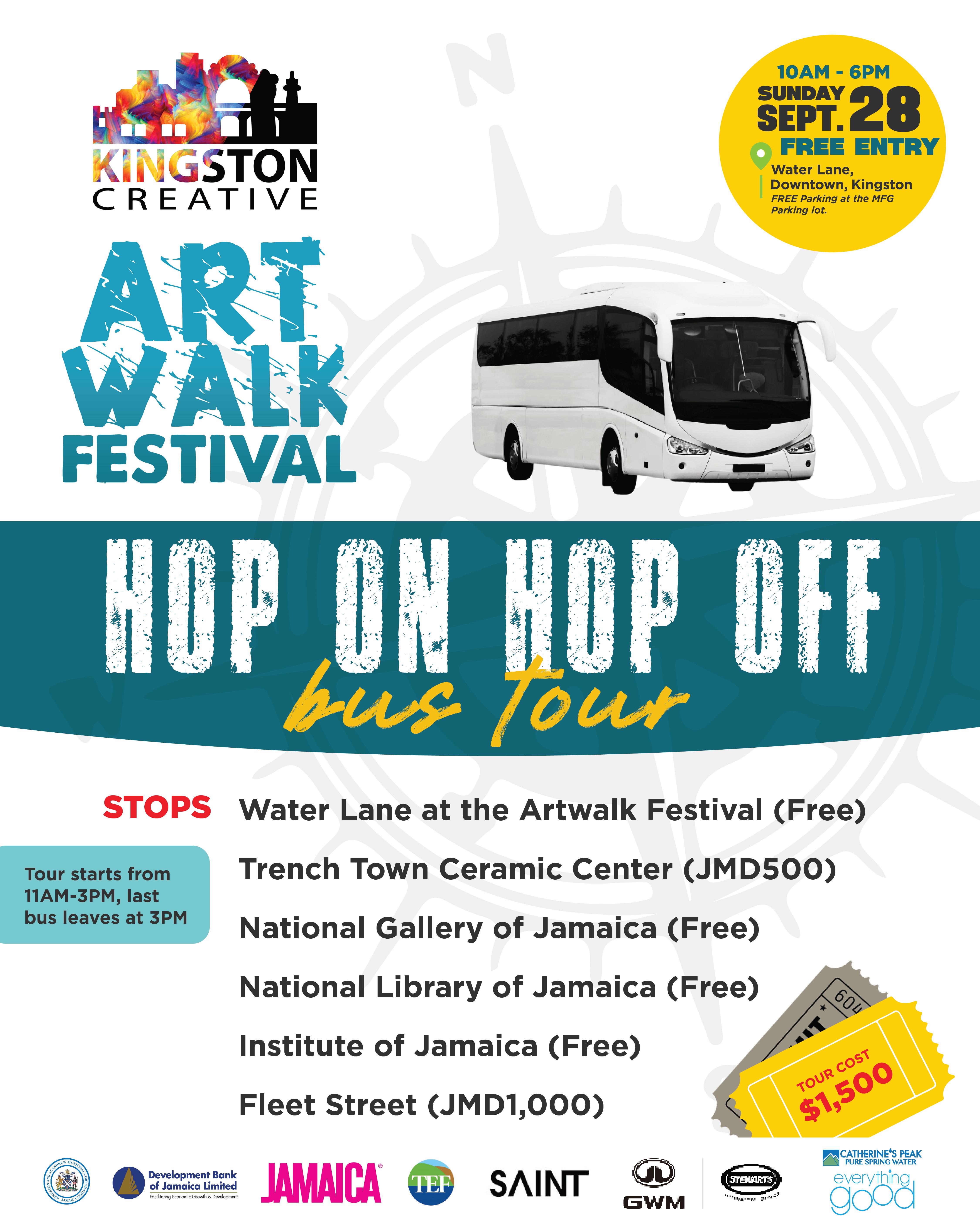 Kingston: Art Walk Sunday Hop-On Hop-Off Bus Tour – Kingston, Jamaica