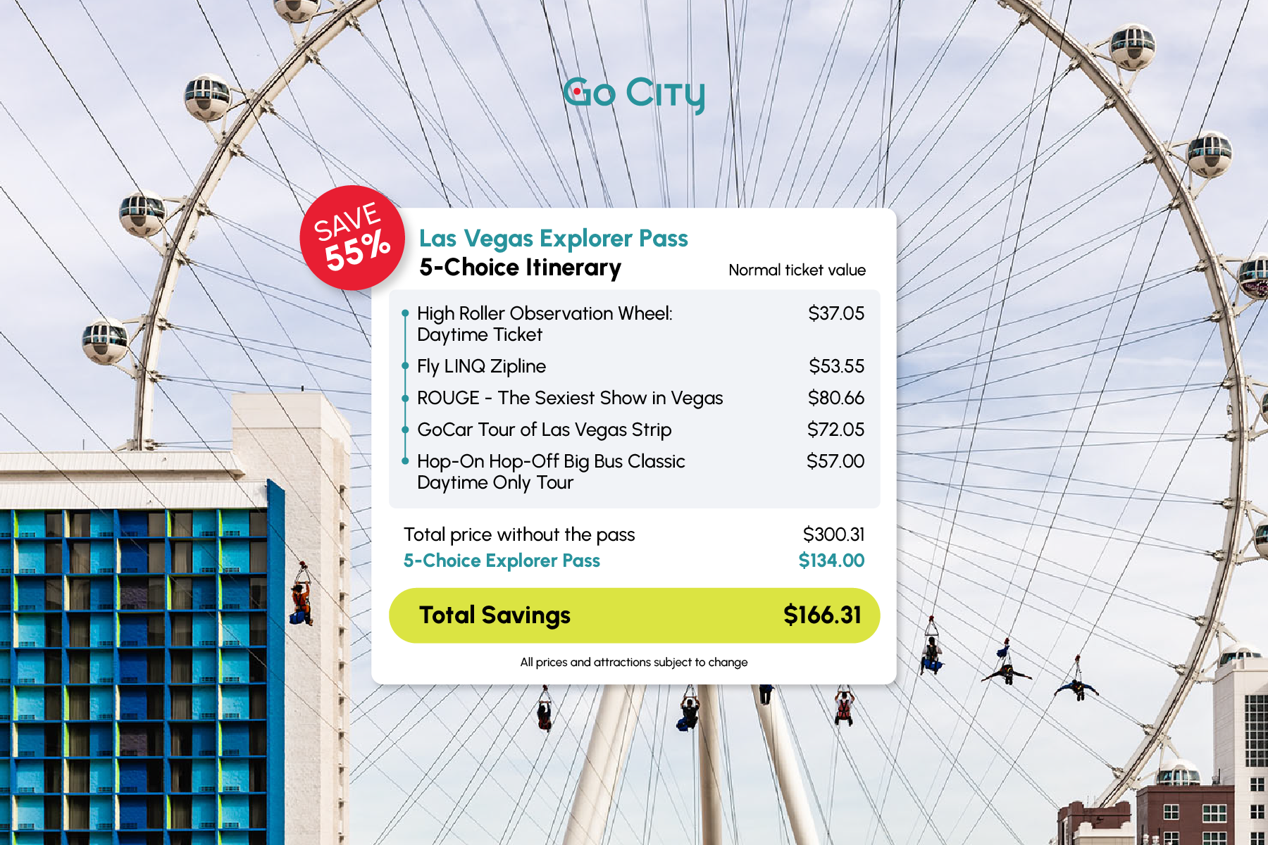 Las Vegas Explorer Pass: Tickets for 2-7 Attractions – Las Vegas, Nevada