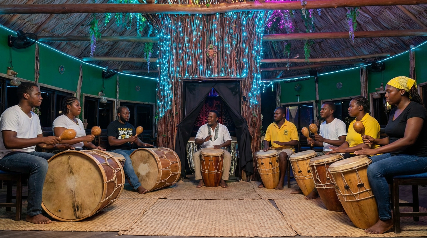 Live Drums with Sunset Overwater – San Pedro, Belize
