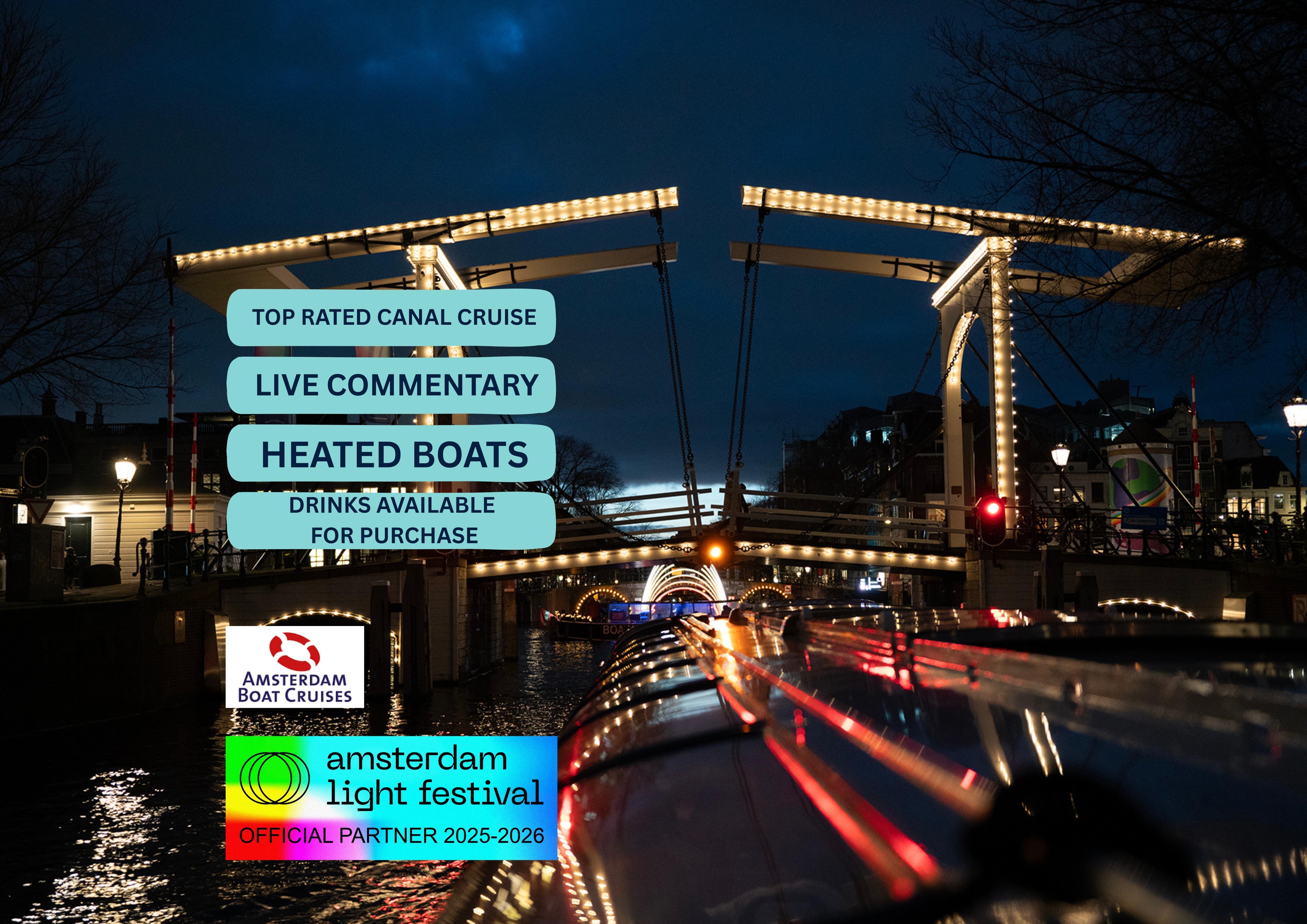Luxury Amsterdam Light Festival Cruise-Captain Guide, Drinks – Amsterdam, Netherlands