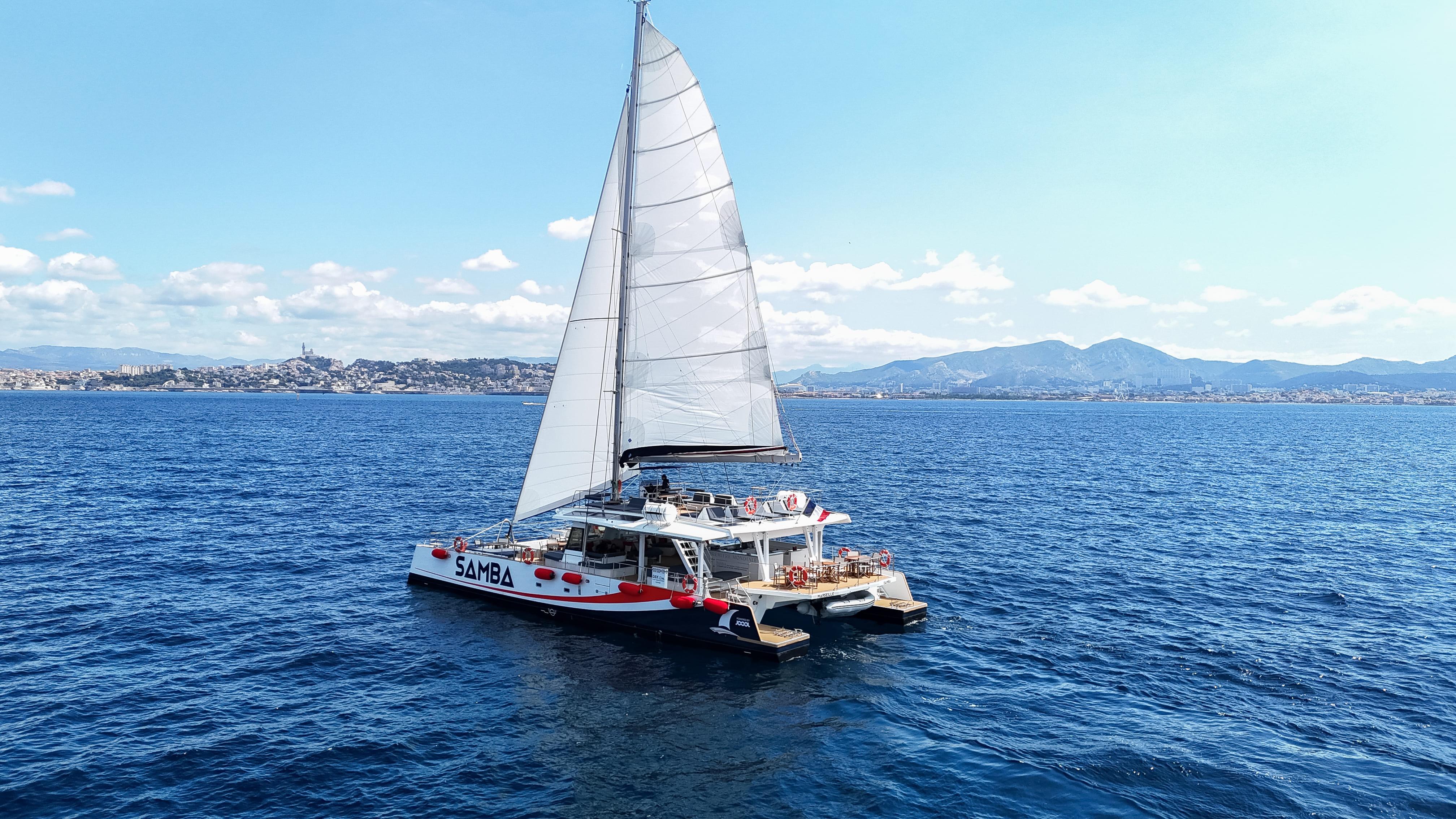 Marseille: Brunch at Sea in the Calanques on a Maxi Catamaran – Cap Croisette, France