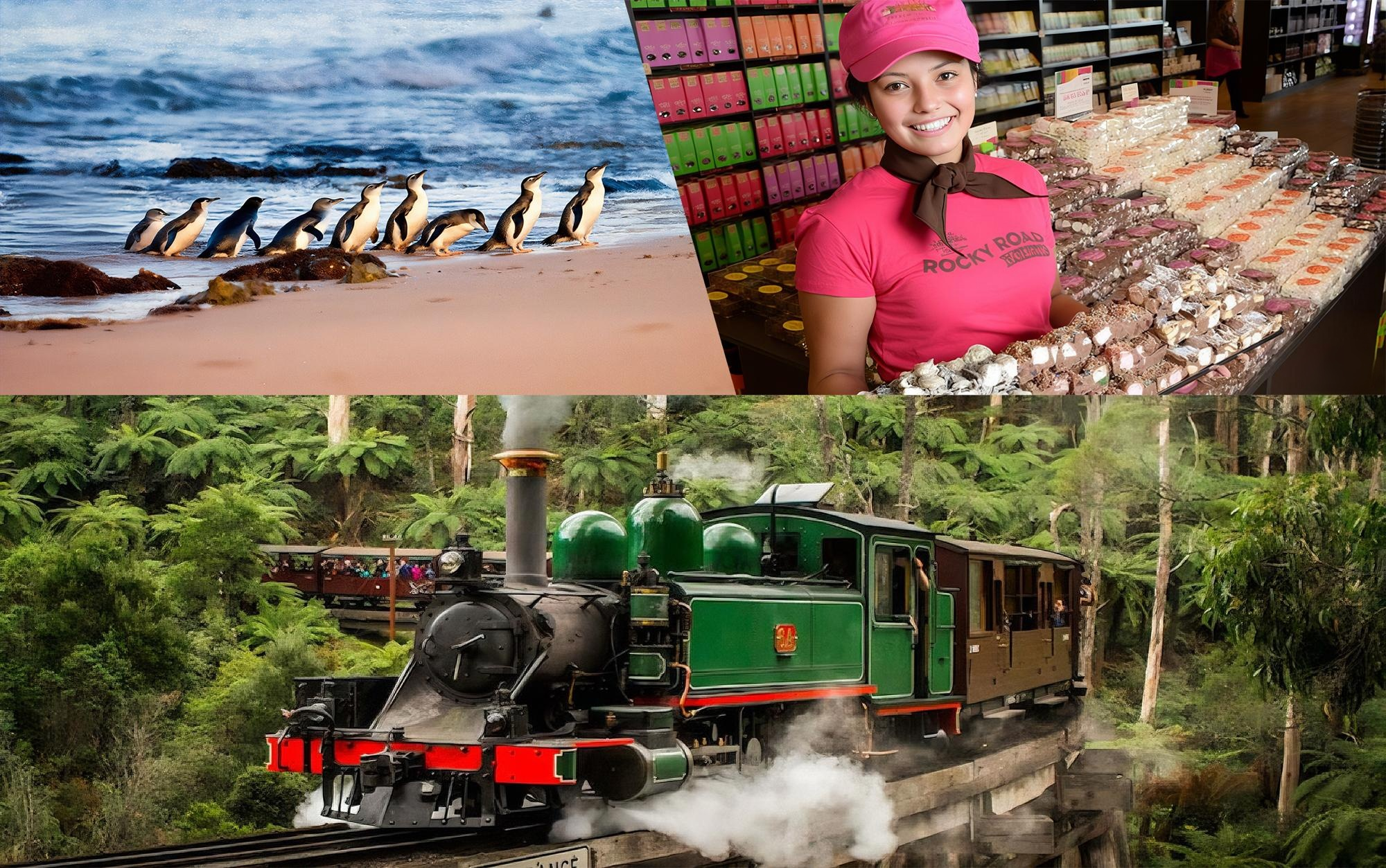 Melbourne Puffing Billy Penguin Yarra Valley Wine choc Tour – Melbourne, Australia