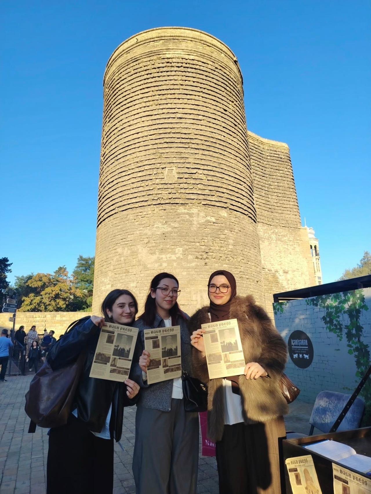 Personalized Baku Newspaper Souvenir Photoshoot in Old City – Azerbaijan