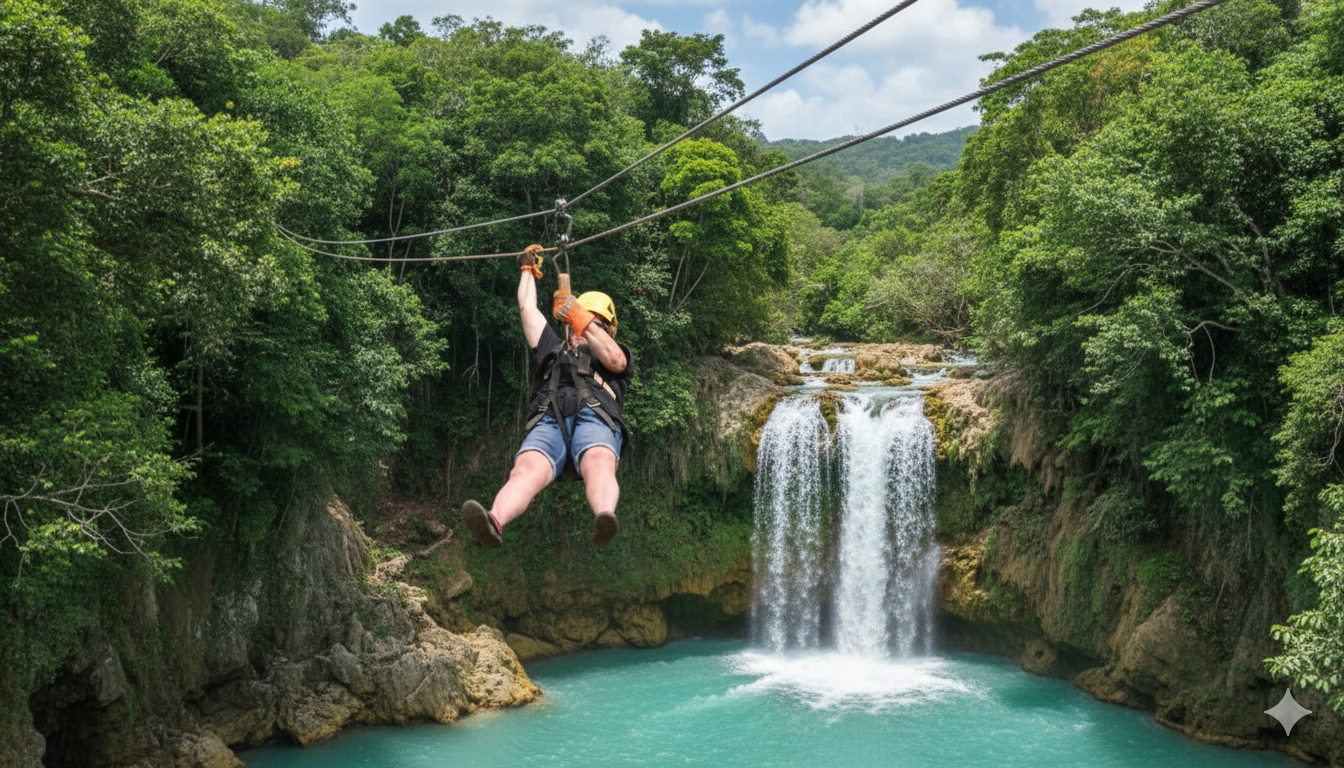 Puerto Plata: AdrenTrip “Water and Air” Challenge with Waterfalls and Zipline – Puerto Plata, Dominican Republic