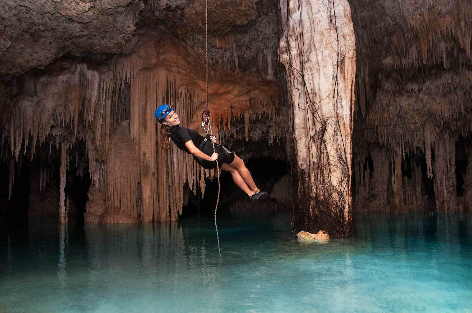 Rio Secreto Nature Reserve: Bicycle, Rappel & Ziplines Tour – Playa del Carmen, Mexico