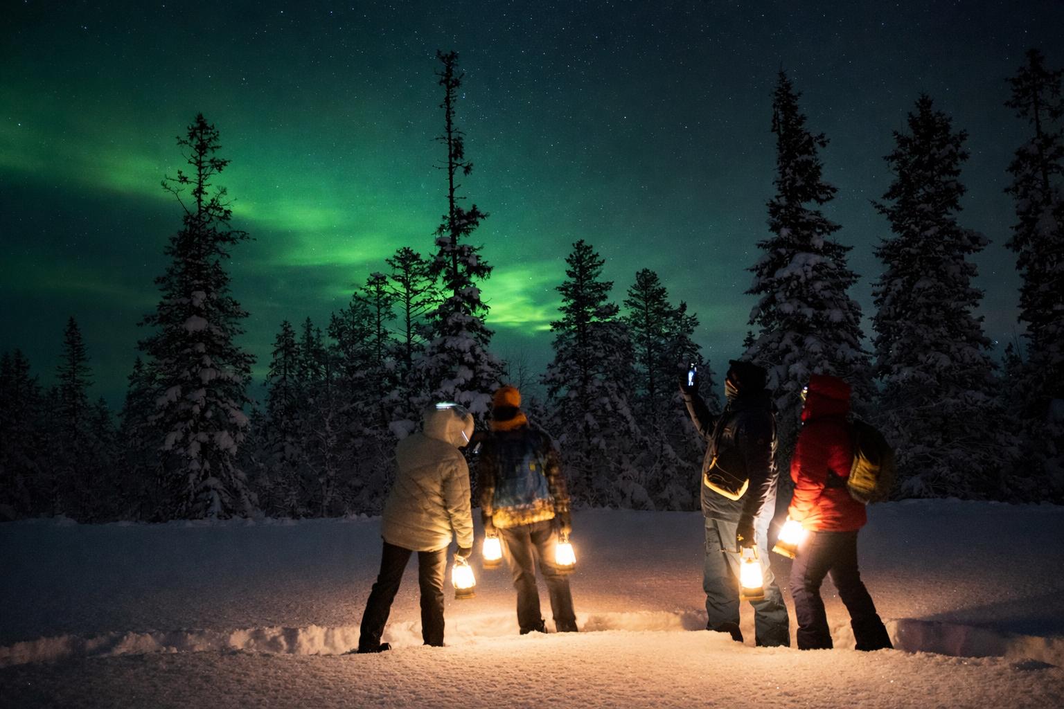 Sälen: Northern Lights Snowshoe Adventure with Pickup – Sälen, Sweden