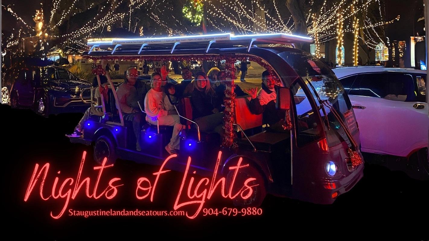 St Augustine: Nights of Lights Tour by Electric Cart – St. Augustine, Florida