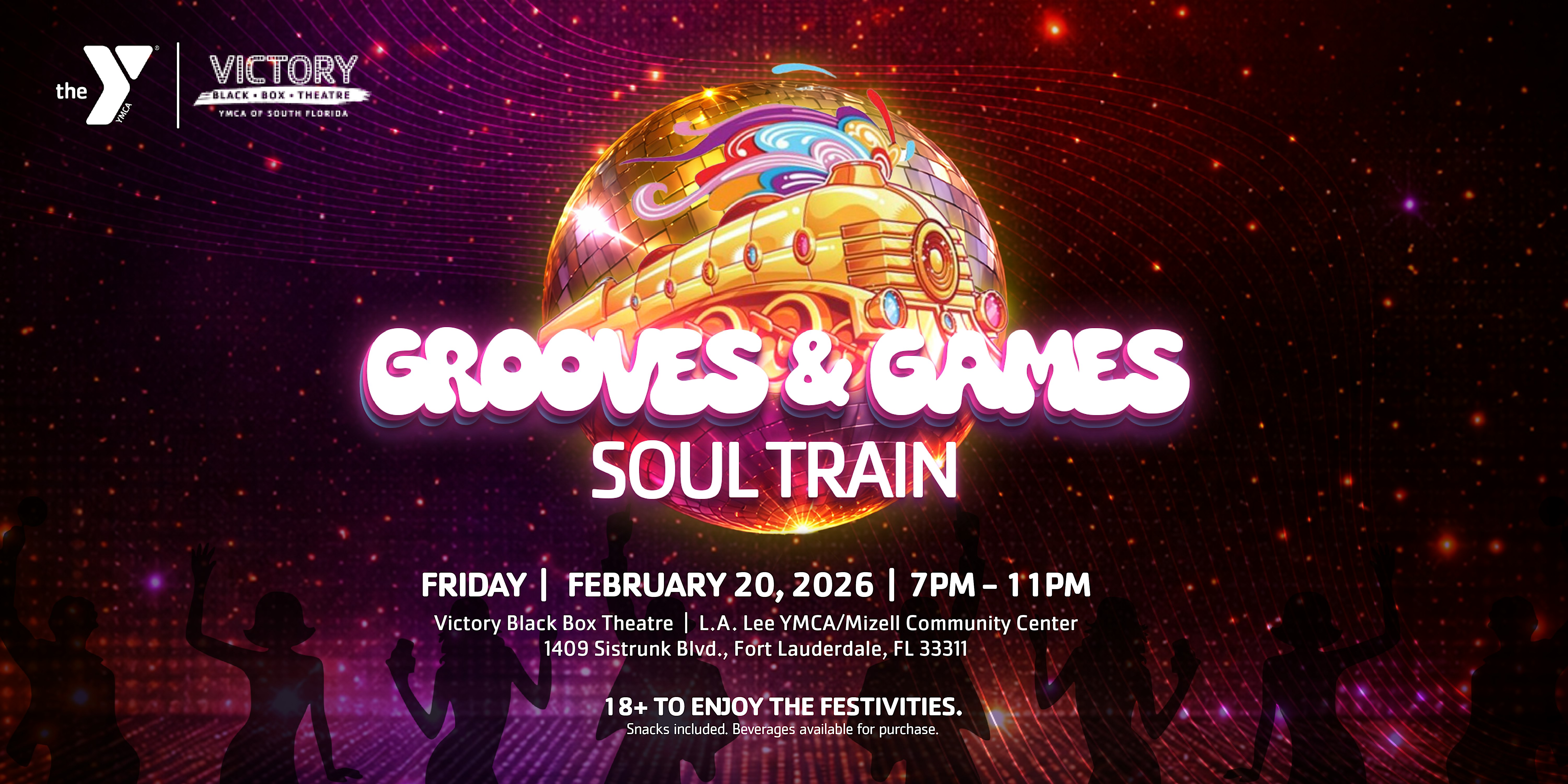 Groove & Games: Soul Train Edition Adult Game Night Experience at L.A. Lee YMCA/Mizell Community Center – Fort Lauderdale, FL