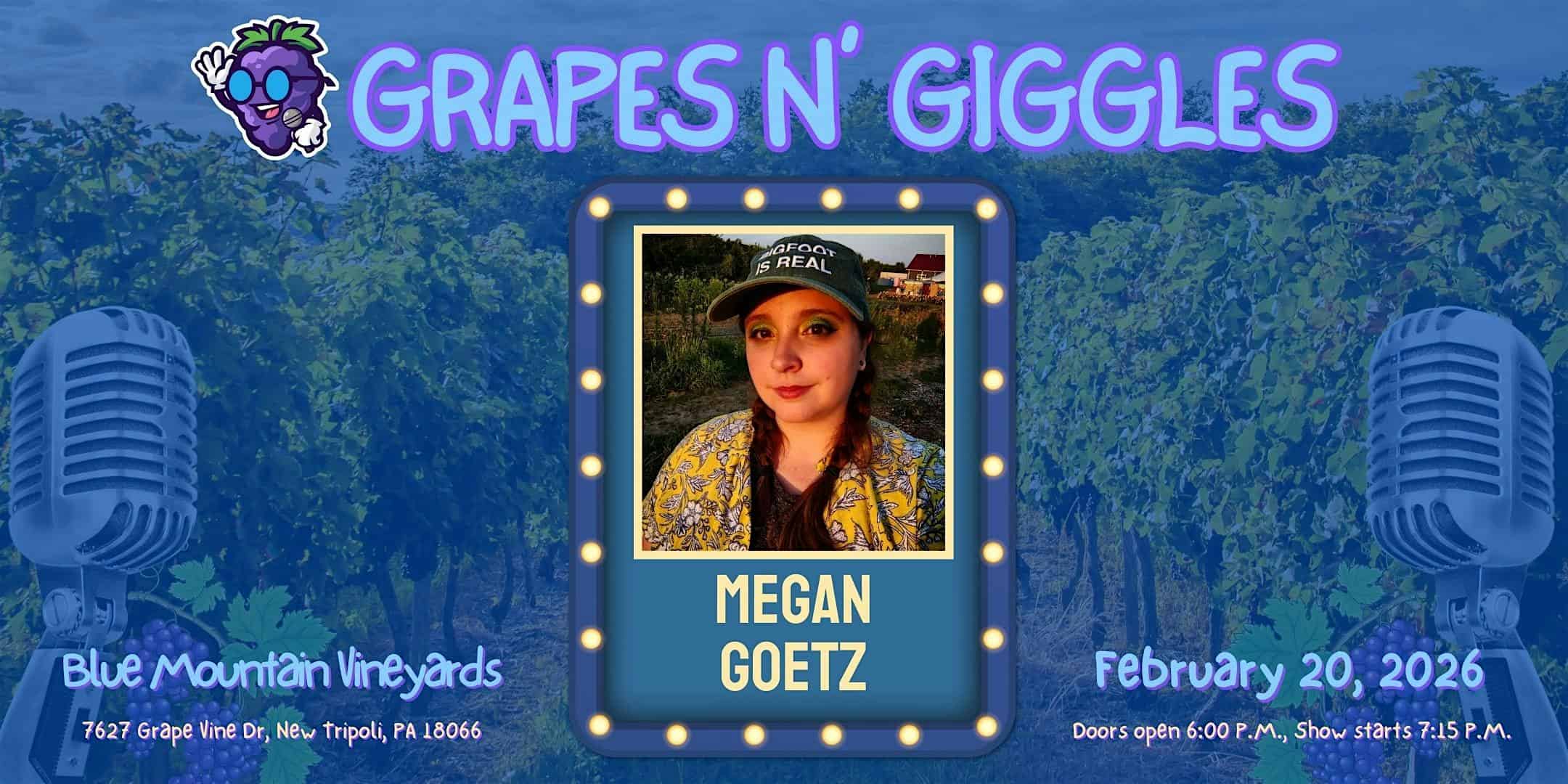 Meg Goetz Headlines Comedy Night at Blue Mountain Winery at Blue Mountain Vineyards & Cellars – New Tripoli, PA