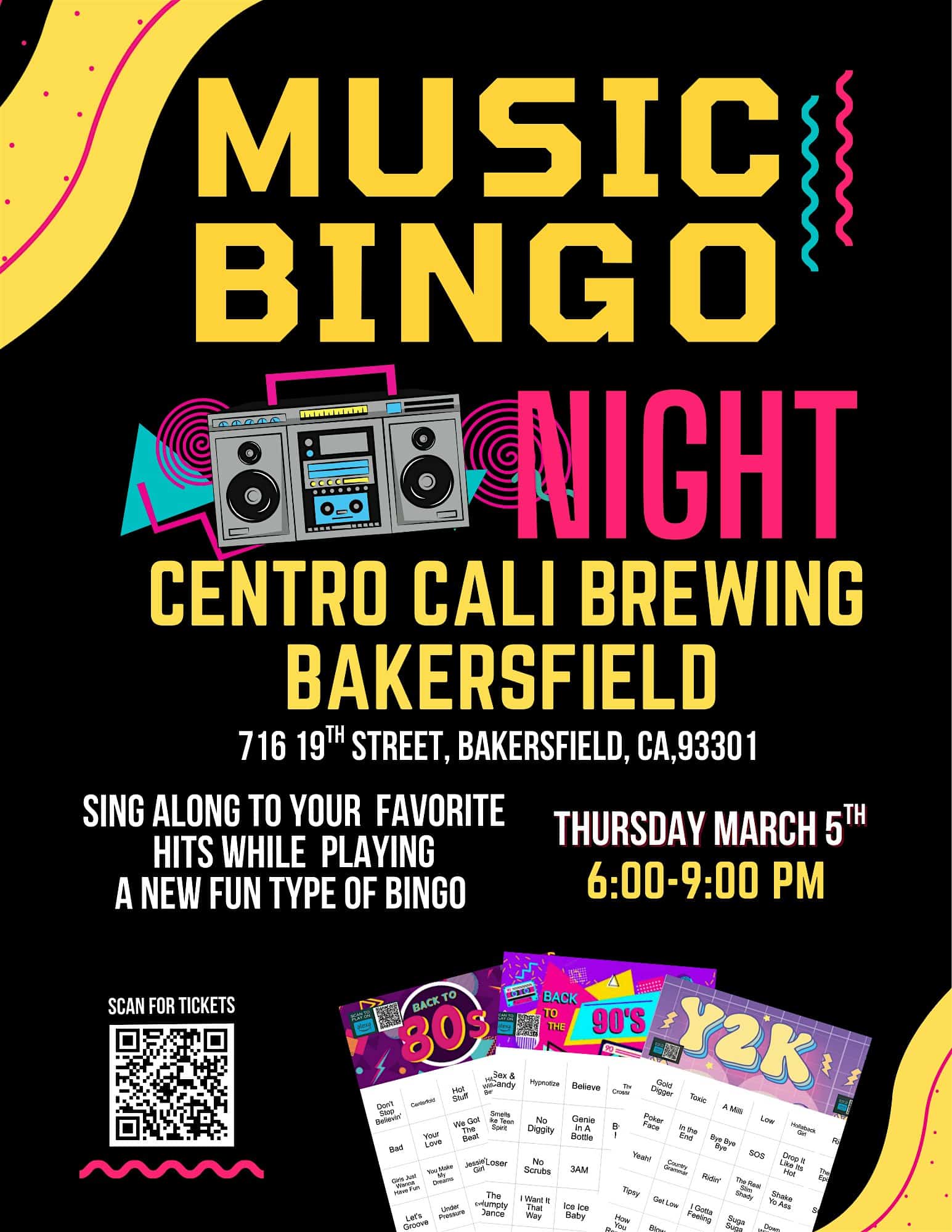 Music Bingo Night @ Centro Cali Brewing Bakersfield at Centro Cali Brewing | Bakersfield Craft Brewery & Restaurant – Bakersfield, CA