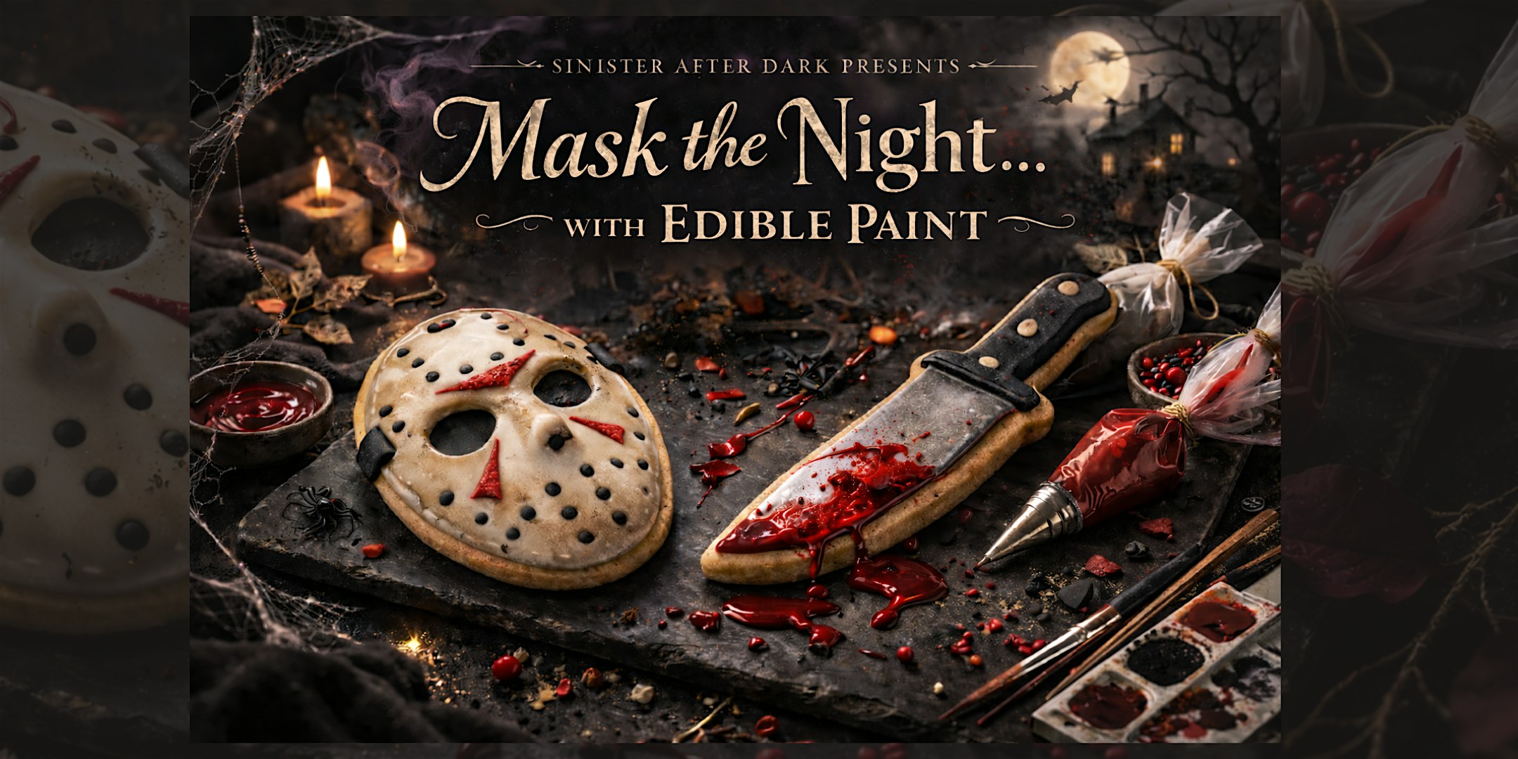 Mask The Night ..Cookie Decorating With Edible Paint Friday the 13th Event at Sinister Coffee and Creamery – Portland, OR
