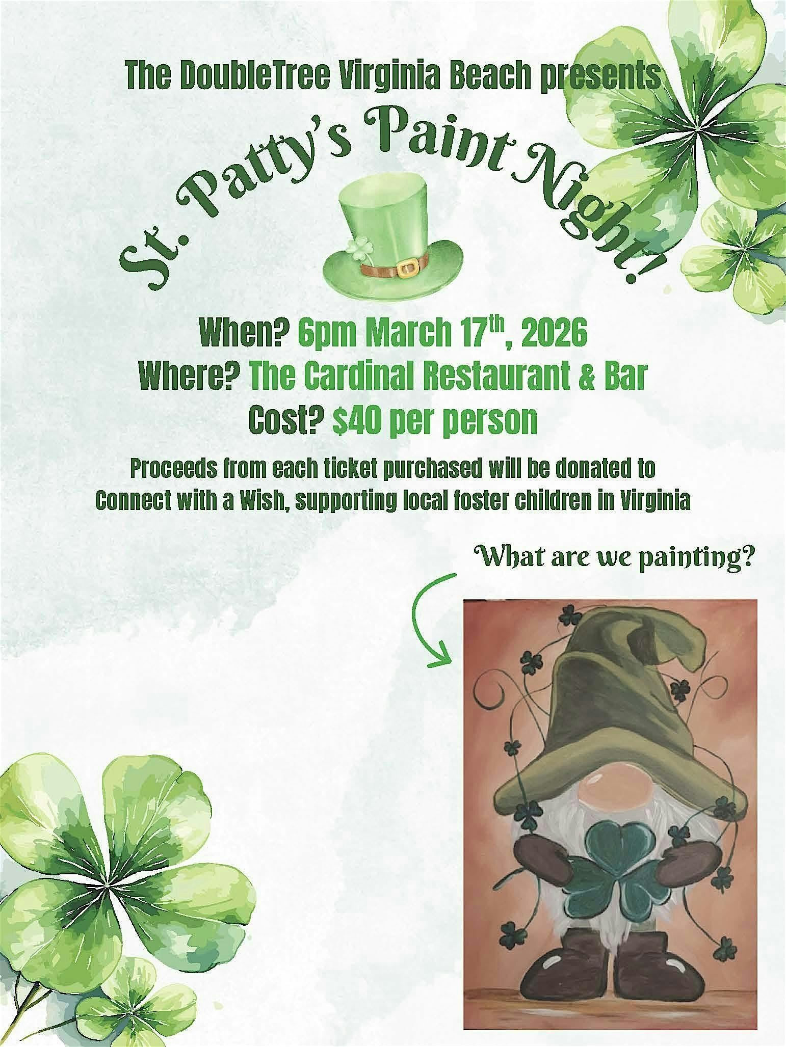 St. Patty’s Paint & Sip Party, A Lucky Night of Creativity & Cocktails at The Cardinal Restaurant & Bar – Virginia Beach, VA
