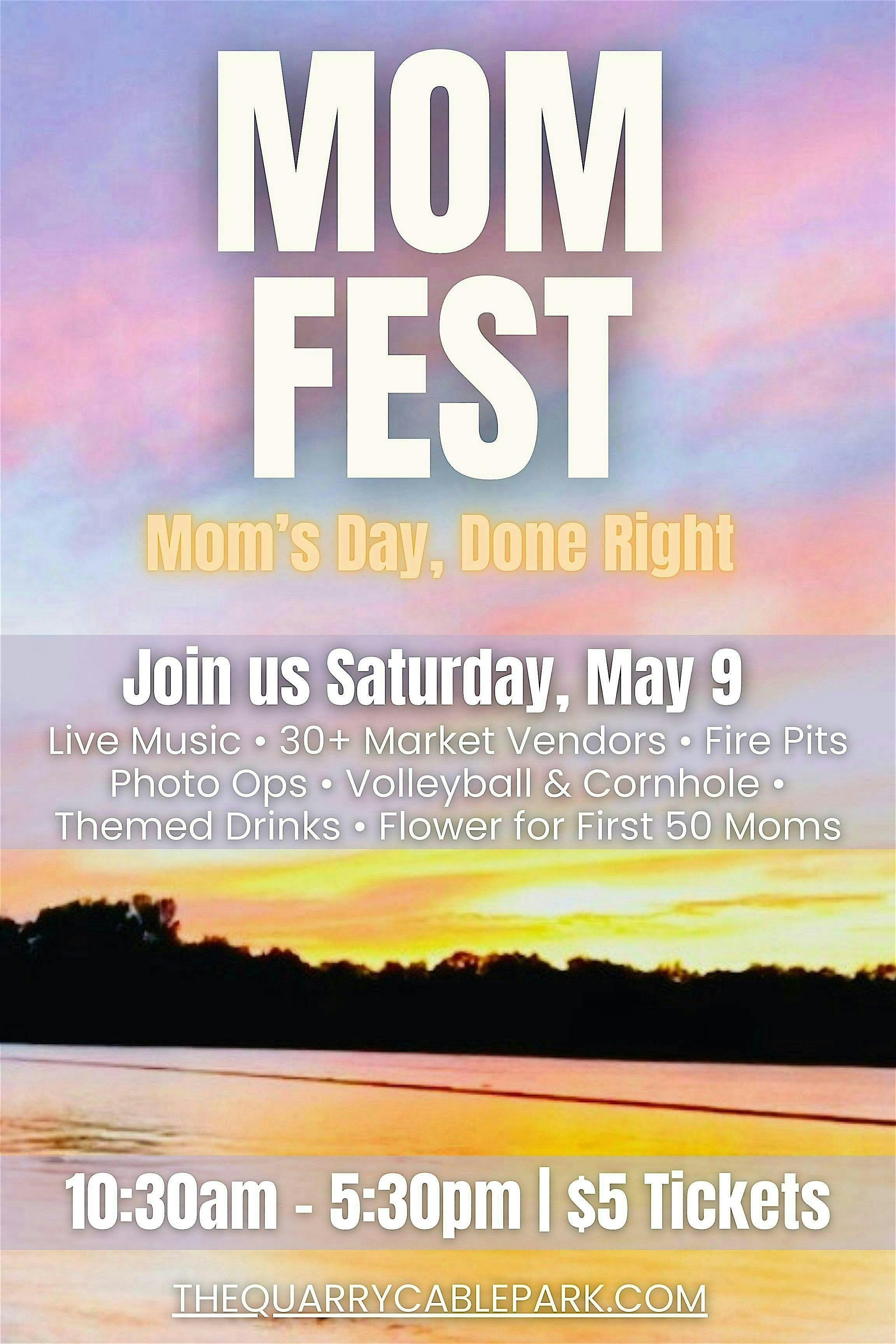 Mom Fest: Live Music, 30+ Market Vendors, Fun for All Ages at The Quarry Cable Park & Grille, Northwest Highway, Crystal Lake, IL, USA – Crystal Lake, IL
