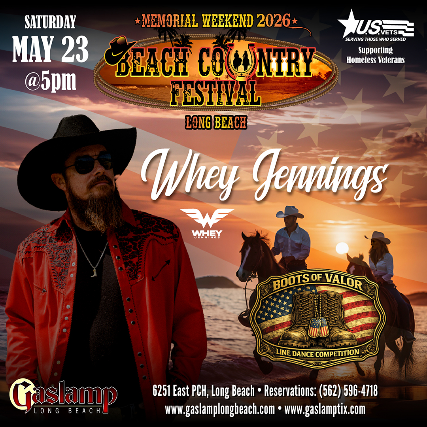 BEACH COUNTRY FEST with WHEY JENNINGS plus Special Guests at Gaslamp Long Beach – Long Beach, CA