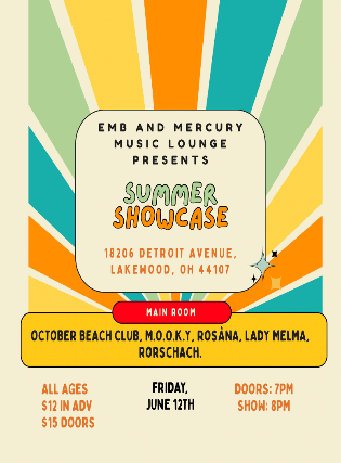 October Beach Club, M.O.O.K.Y, Rosana, Lady Melma, Rorschach at The Mercury Music Lounge – Lakewood, OH