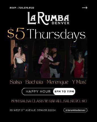 $5 Thursdays! at La Rumba – Denver, CO