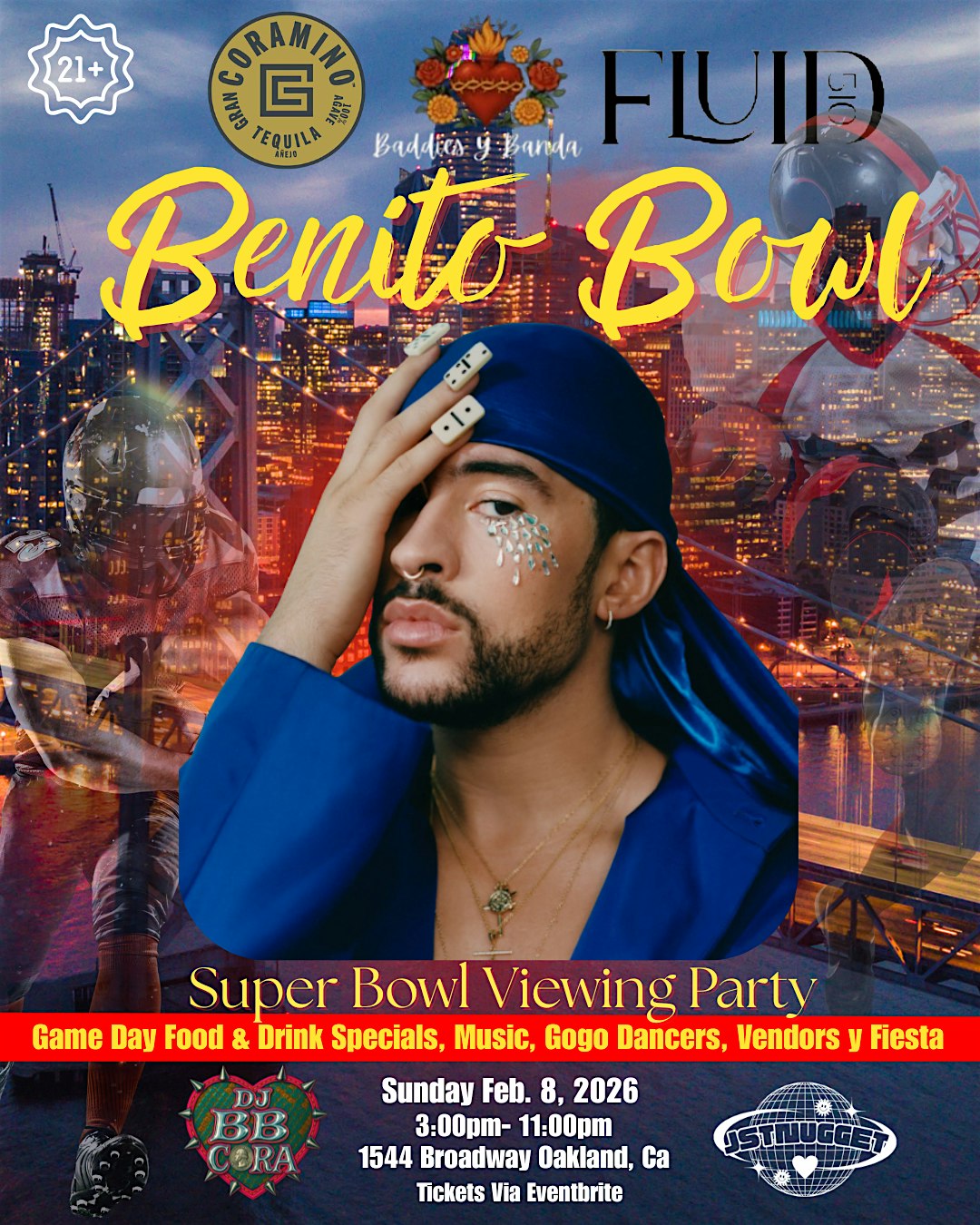 2026 Super Bowl Event: Benito Bowl- Super Bowl Watch party at Fluid510 – Oakland, CA