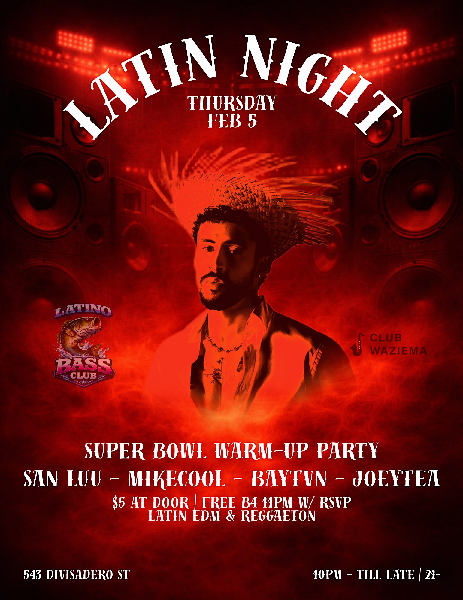 2026 Super Bowl Event: Latin Night Super Bowl Warm-Up Party at Club Waziema – San Francisco, CA