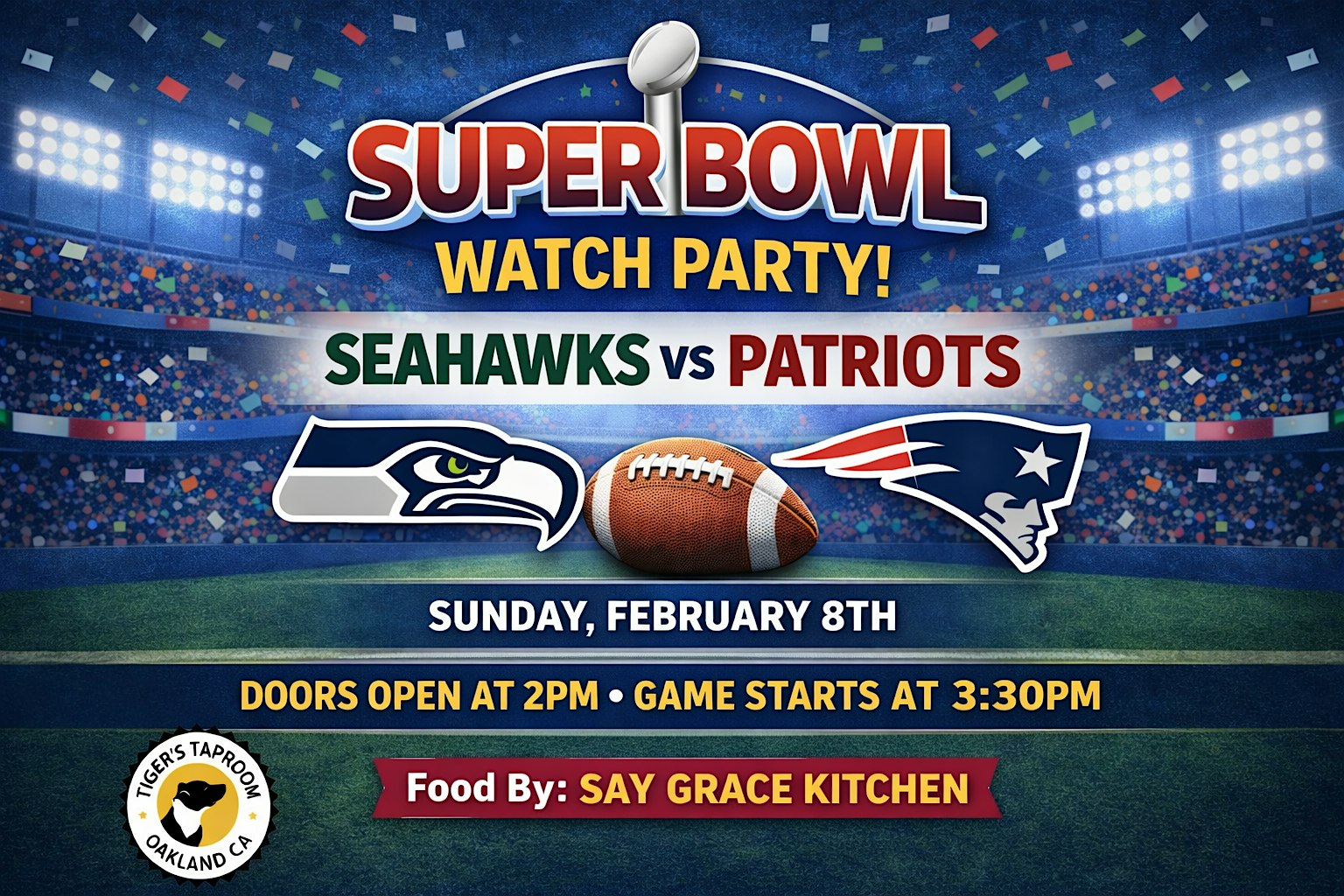 2026 Super Bowl Event: Super Bowl Sunday at Tiger’s Taproom at Tiger’s Taproom – Oakland, CA