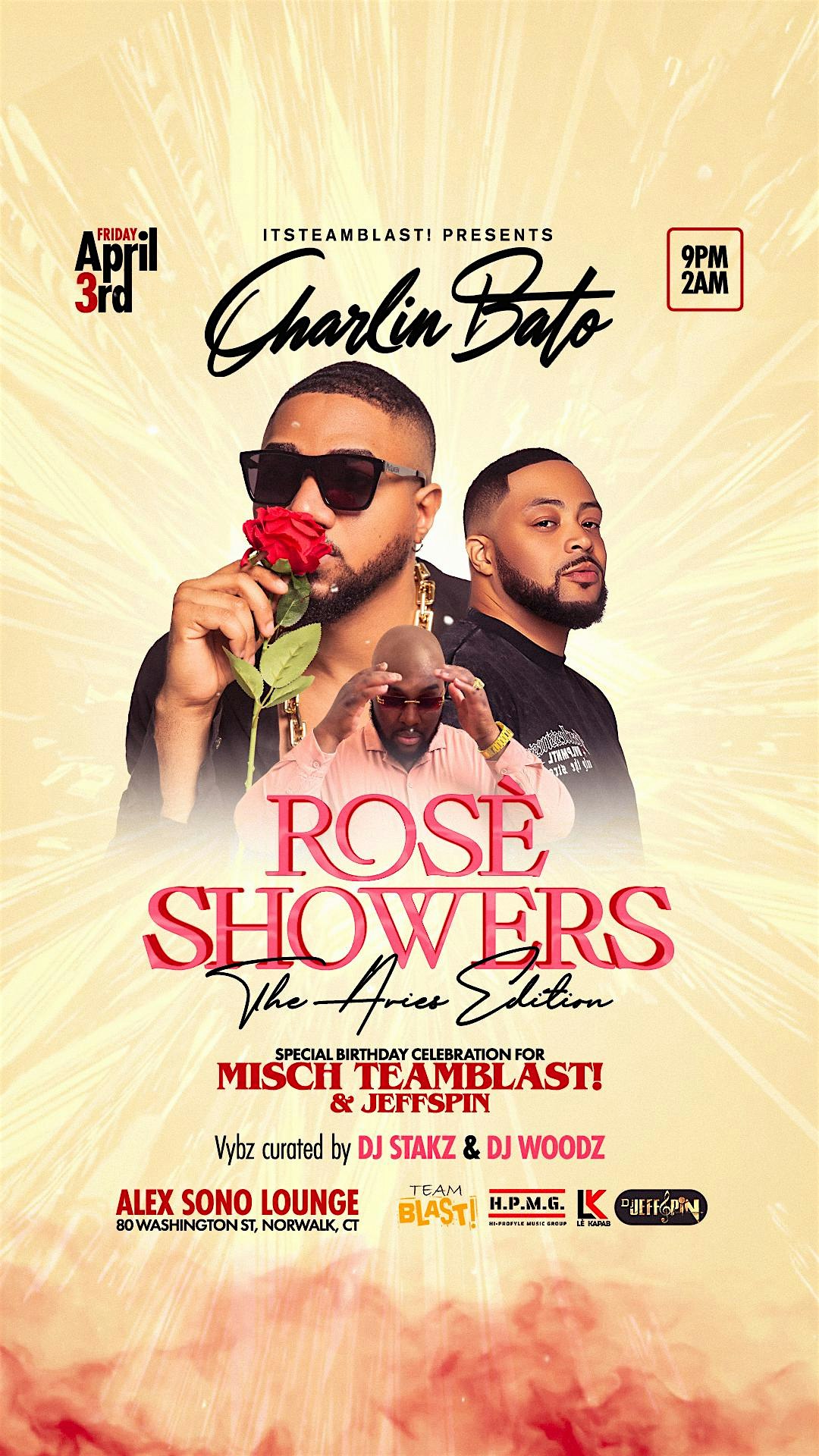 *ROSÉ SHOWERS with CHARLIN BATO LIVE! at Alex lounge III bar and grill – Norwalk, CT