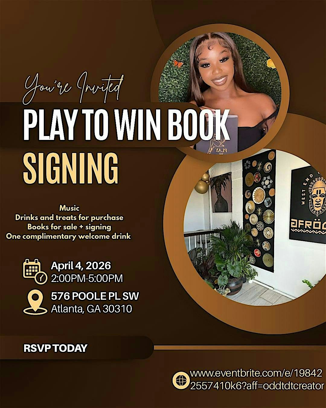 Play to Win Book Signing at Afröcafé West End Coffee Shop – Atlanta, GA