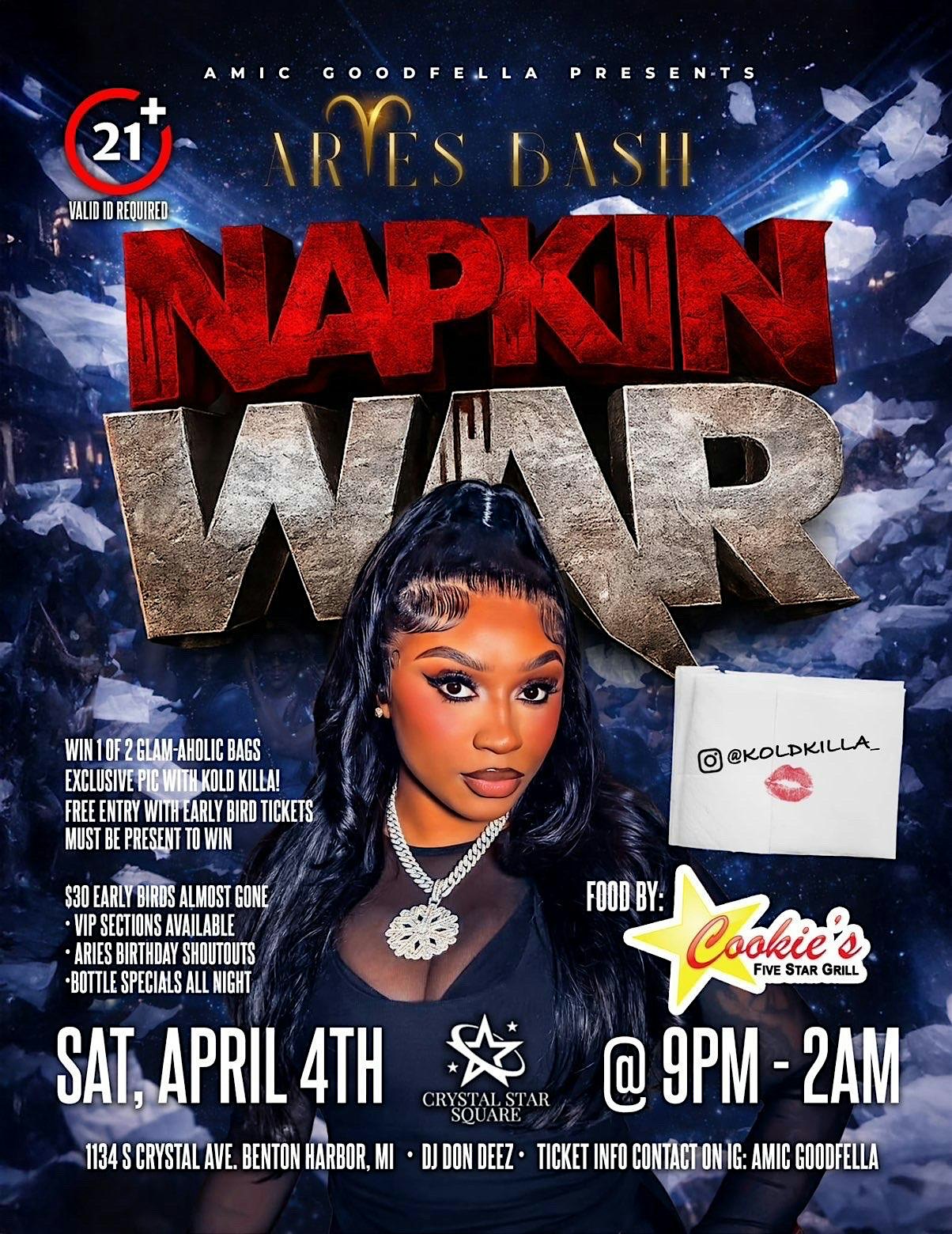 Aries Bash: Napkin War at 705 Co Rd 6 – Elkhart, IN