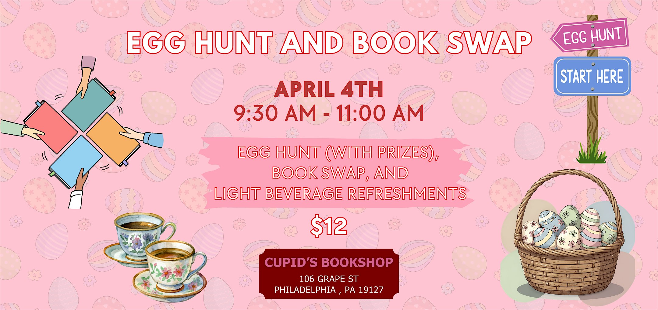 Egg Hunt + Book Swap at Cupids Bookshop – Philadelphia, PA