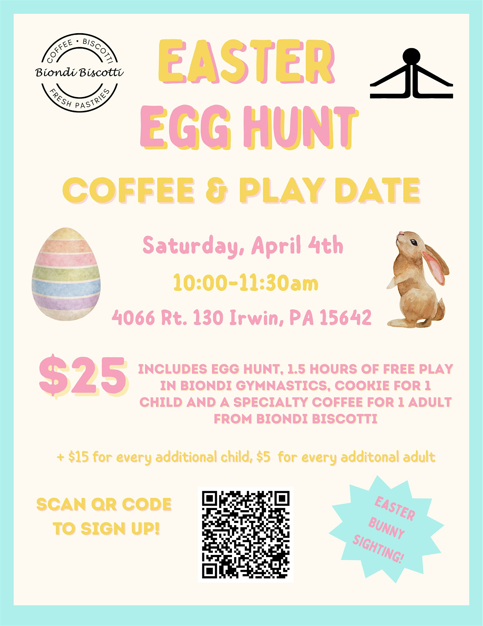 Easter Egg Hunt Coffee & Play Date! at 4066 PA-130 – Irwin, PA