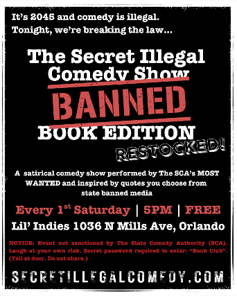 The Secret Illegal Comedy Show at Lil’ Indies – Orlando, FL