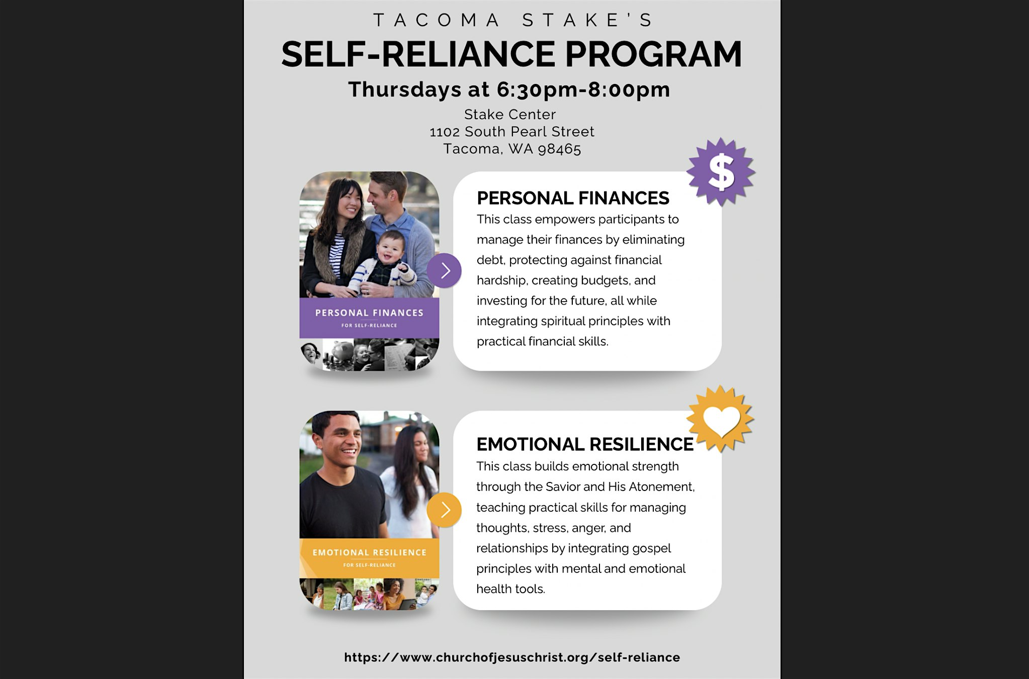 Self Reliance Program at The Church of Jesus Christ of Latter-day Saints – Tacoma, WA