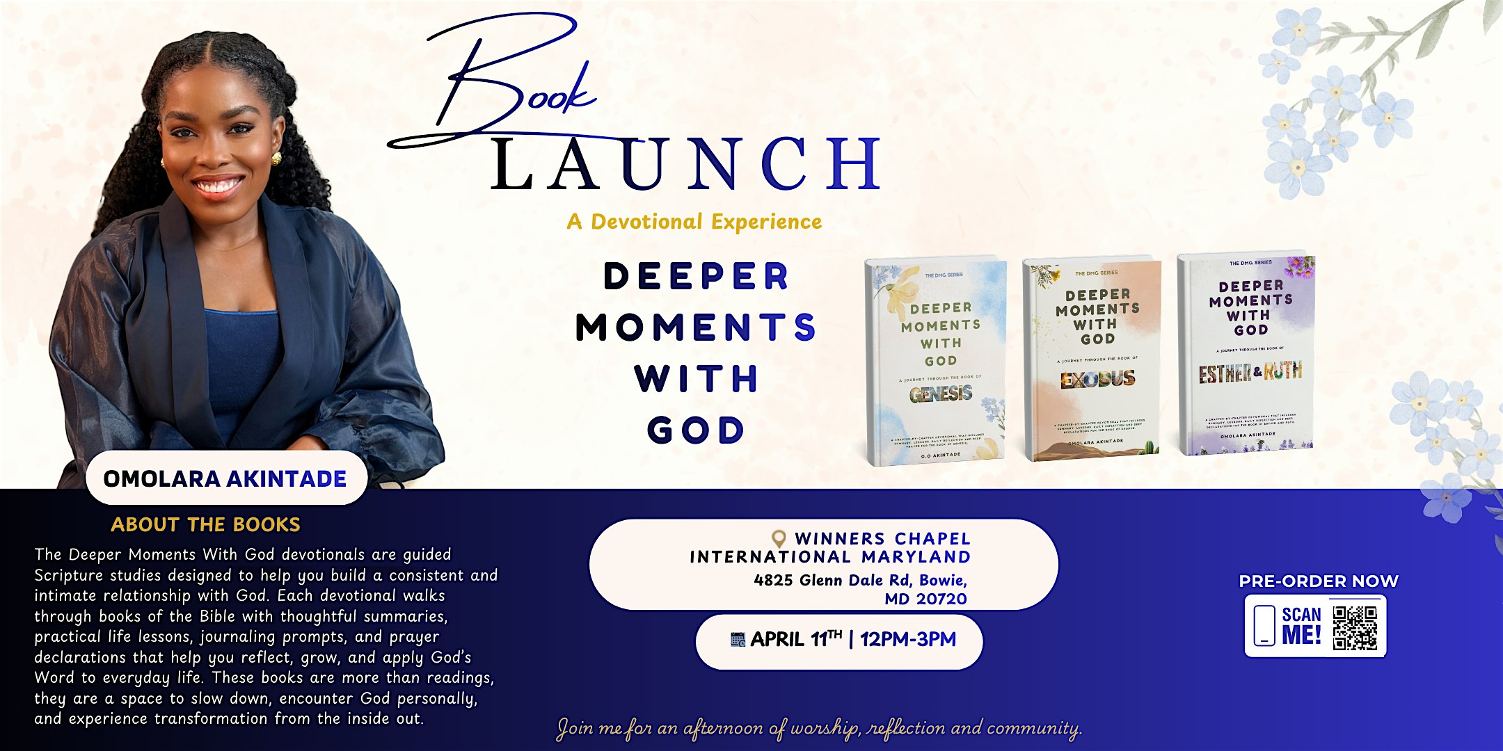 Deeper Moments With God Book Launch Event at 4825 Glenn Dale Rd – Bowie, MD